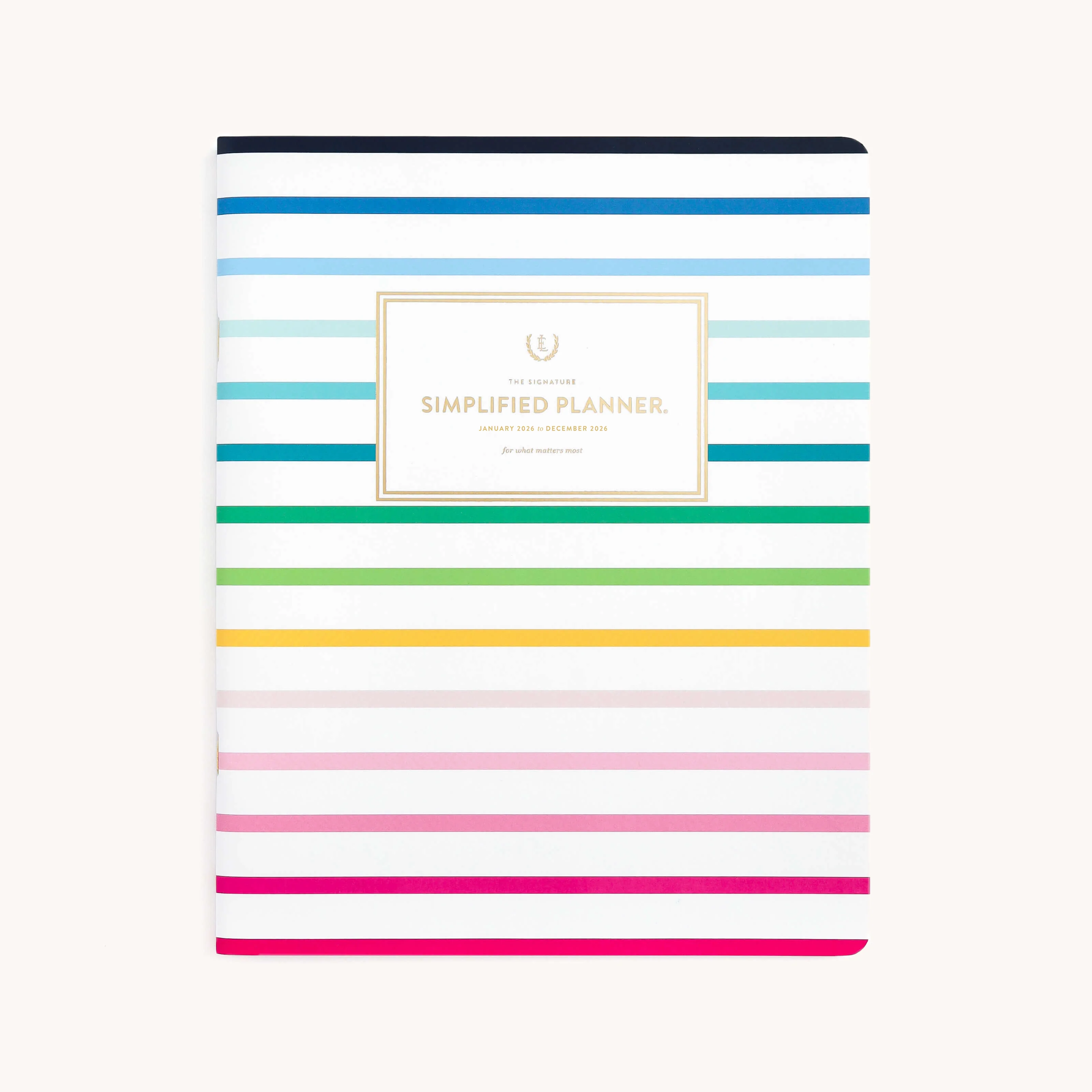 2026 Softcover Monthly Simplified Planner - Happy Stripe