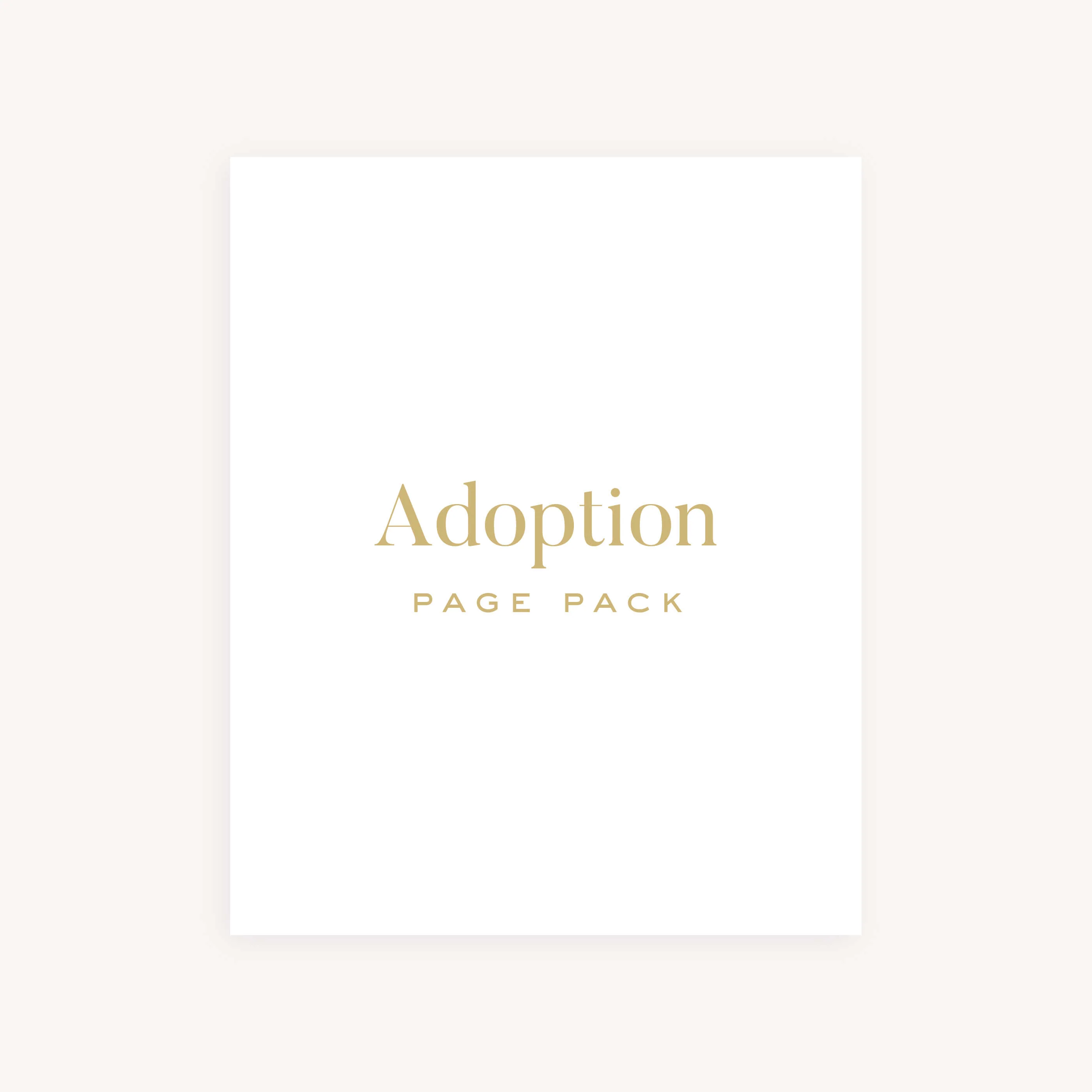 Baby Book Page Pack - Adoption