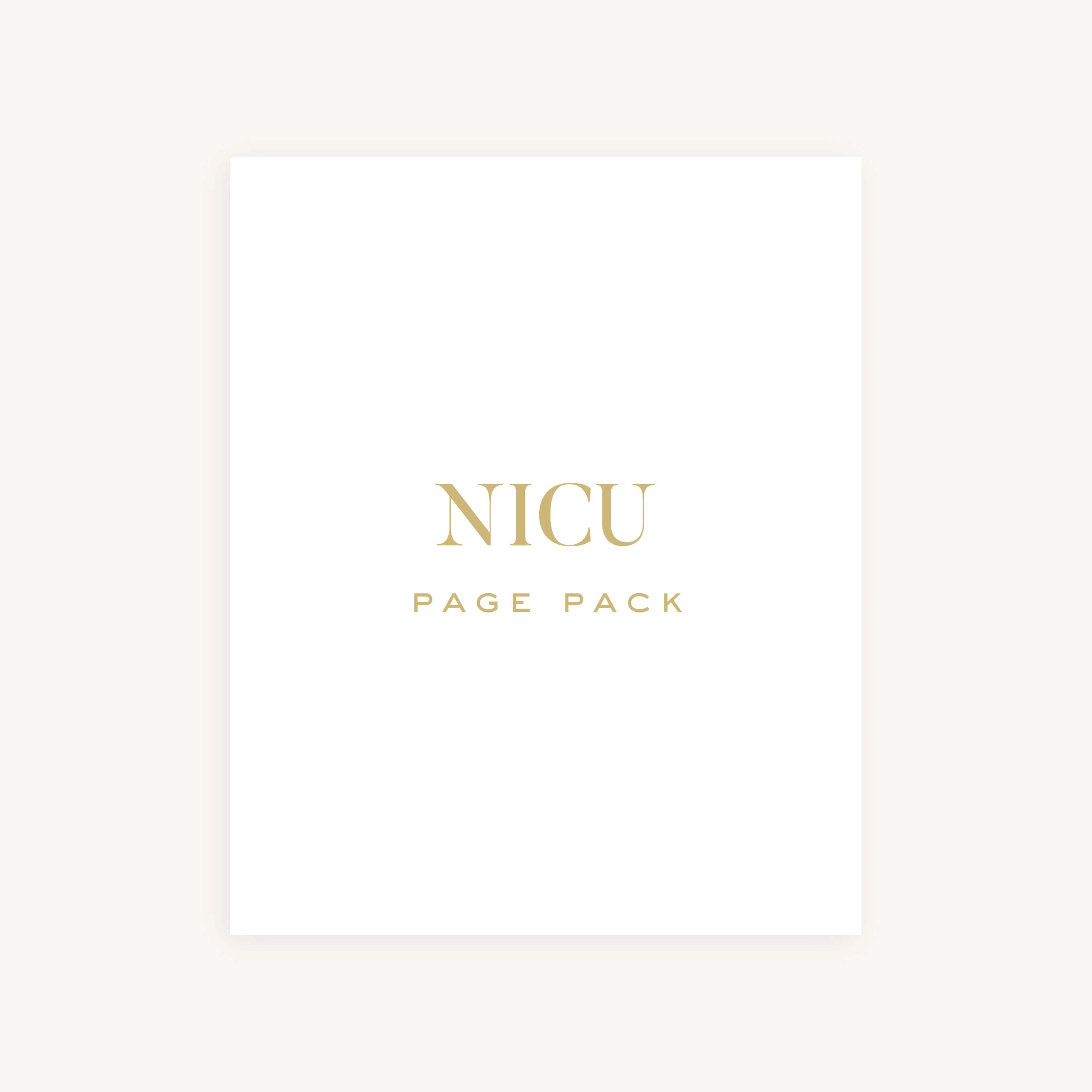 Baby Book Page Pack - NICU