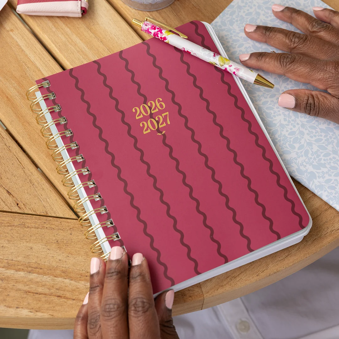 2026-2027 Small Softcover Weekly Simplified Planner - Raspberry Ribbon