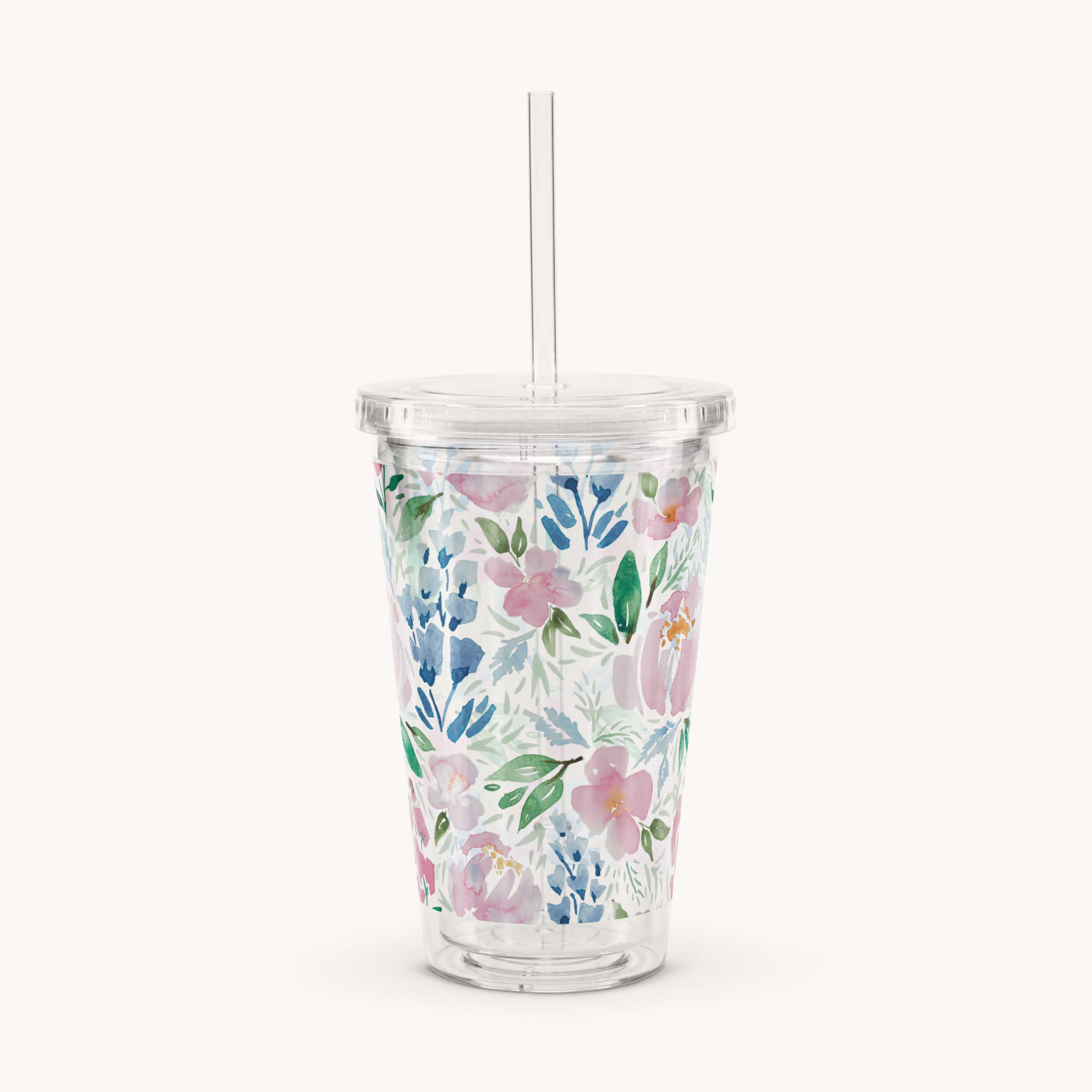 Clear Tumbler - Cottage Floral