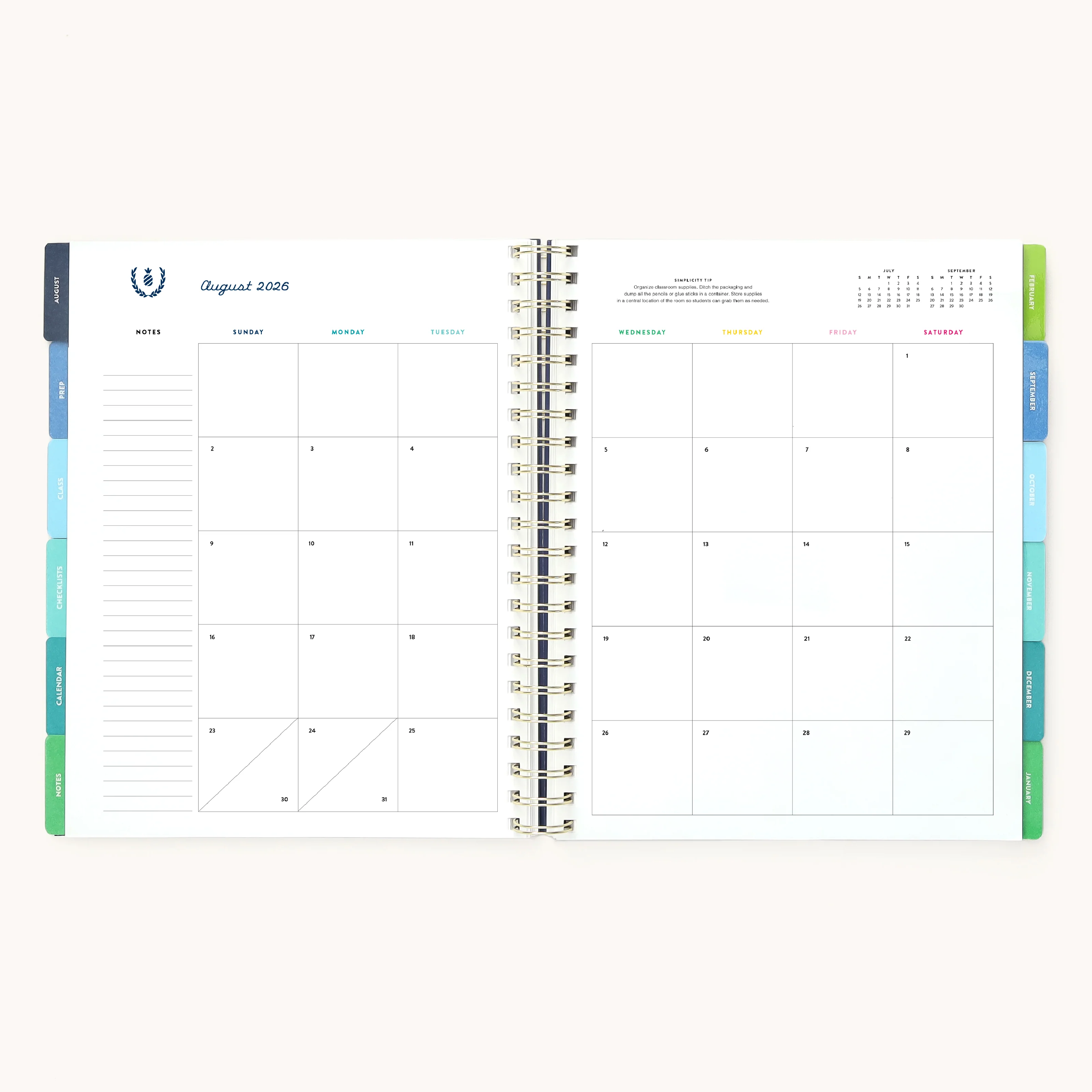 2026-2027 Softcover Simplified Teacher Planner - Floral Stripe 5 2026-2027 Softcover Simplified Teacher Planner - Floral Stripe