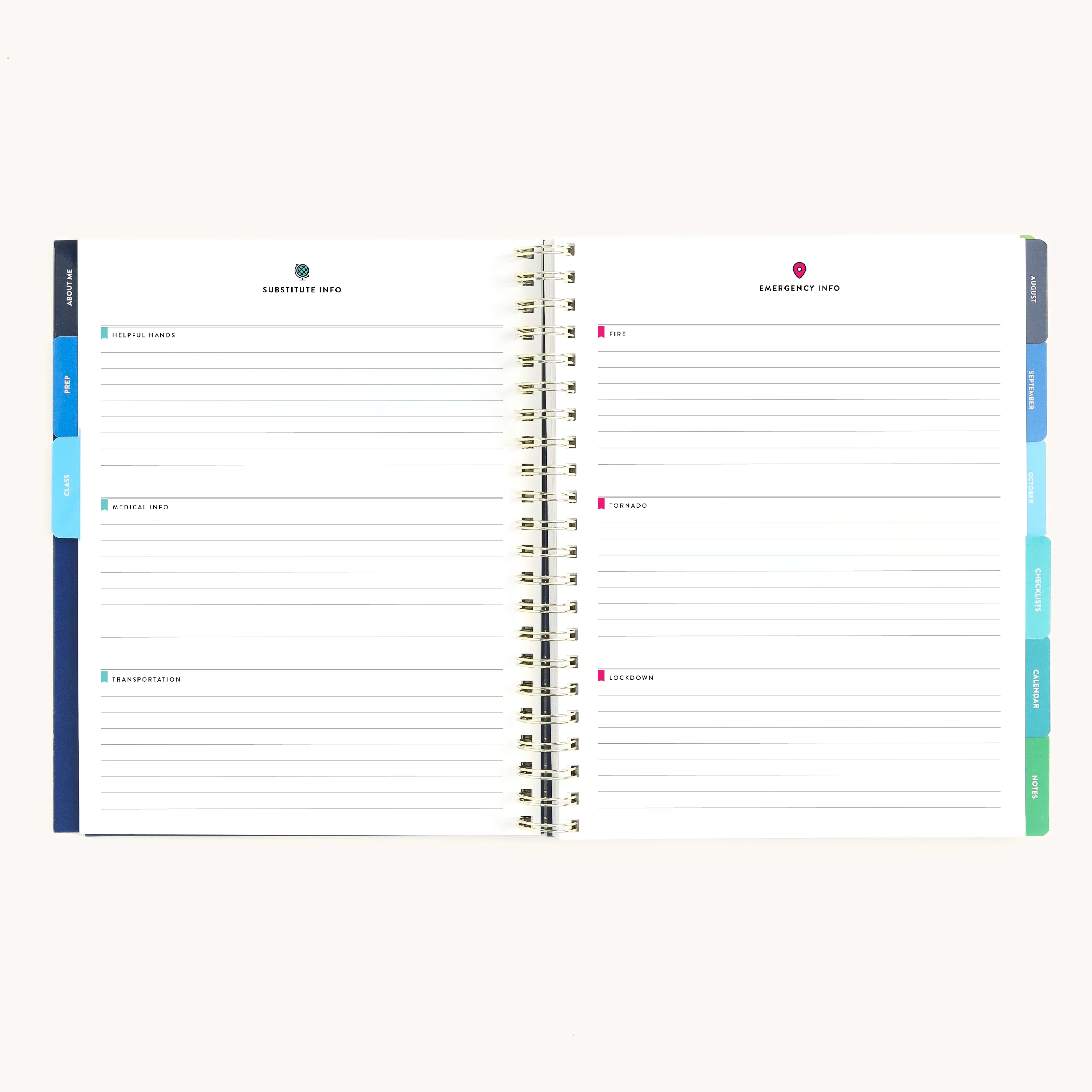 2026-2027 Softcover Simplified Teacher Planner - Floral Stripe 6 2026-2027 Softcover Simplified Teacher Planner - Floral Stripe