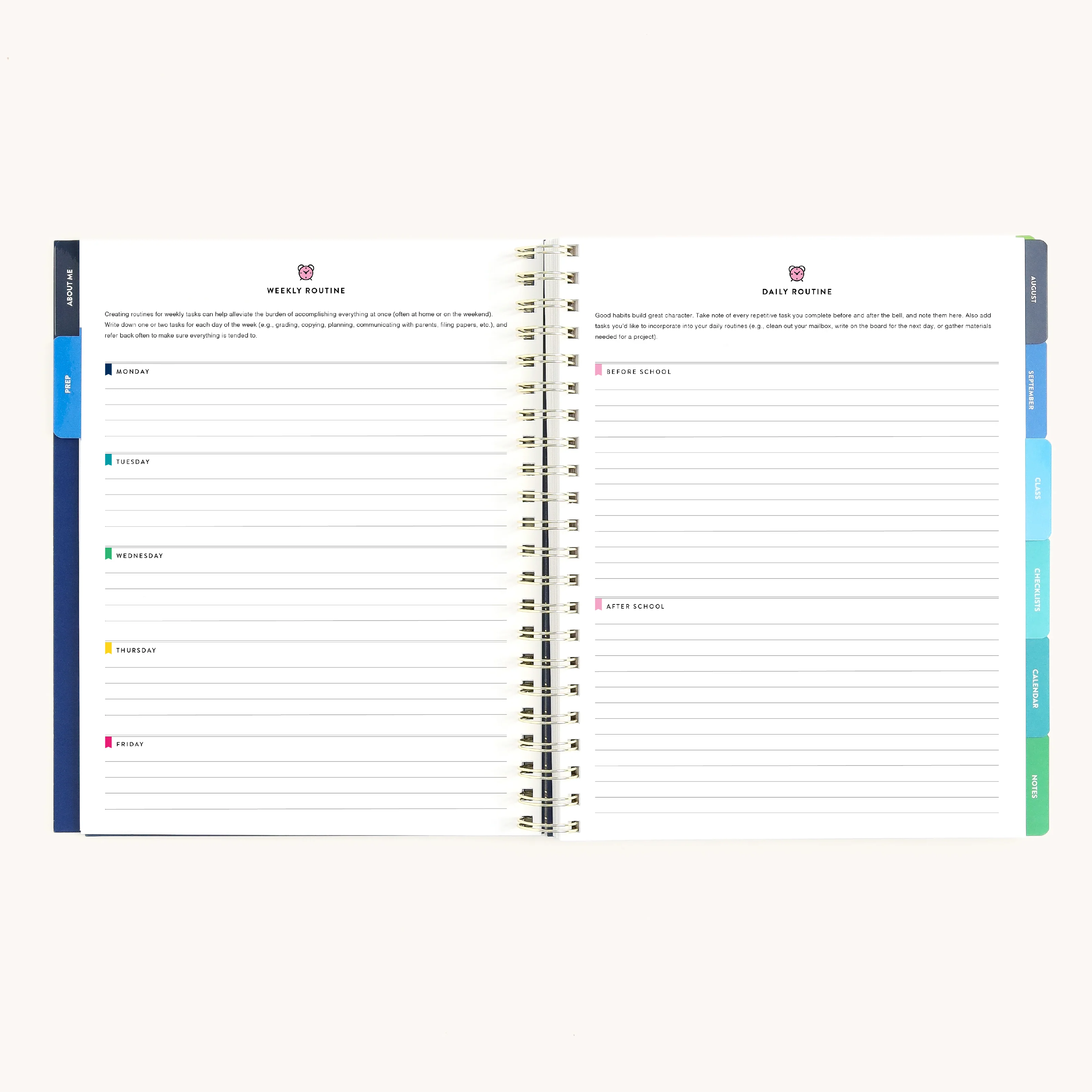2026-2027 Softcover Simplified Teacher Planner - Floral Stripe 8 2026-2027 Softcover Simplified Teacher Planner - Floral Stripe