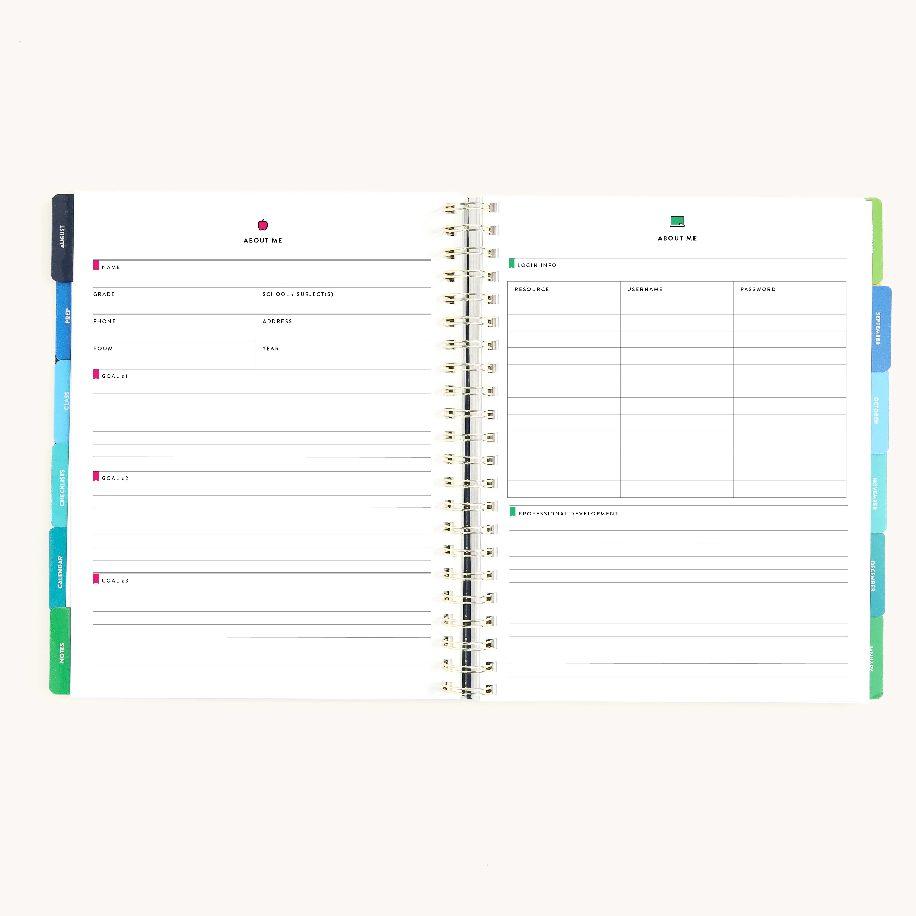 2026-2027 Softcover Simplified Teacher Planner - Floral Stripe 9 2026-2027 Softcover Simplified Teacher Planner - Floral Stripe