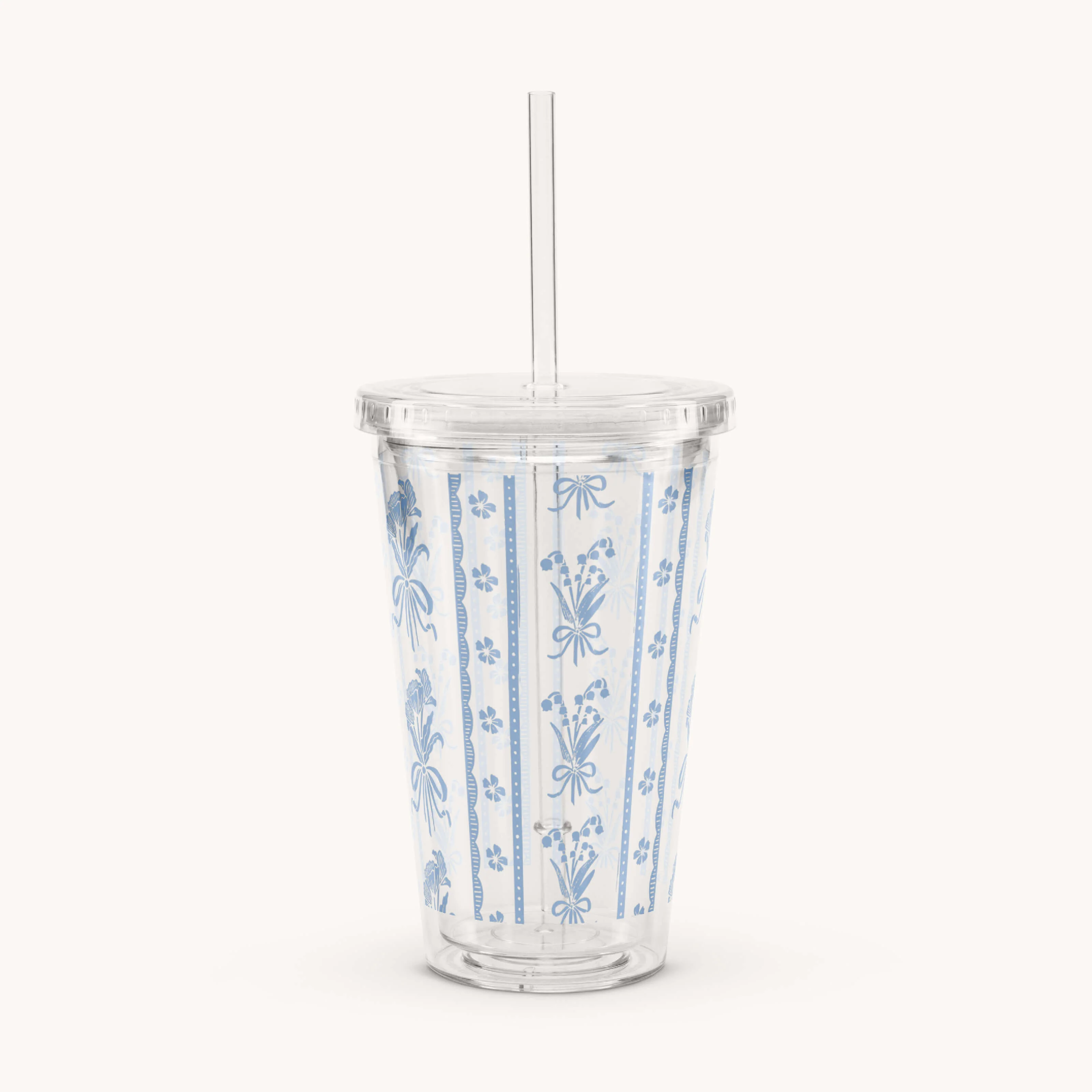 Clear Tumbler - Poppy Posies