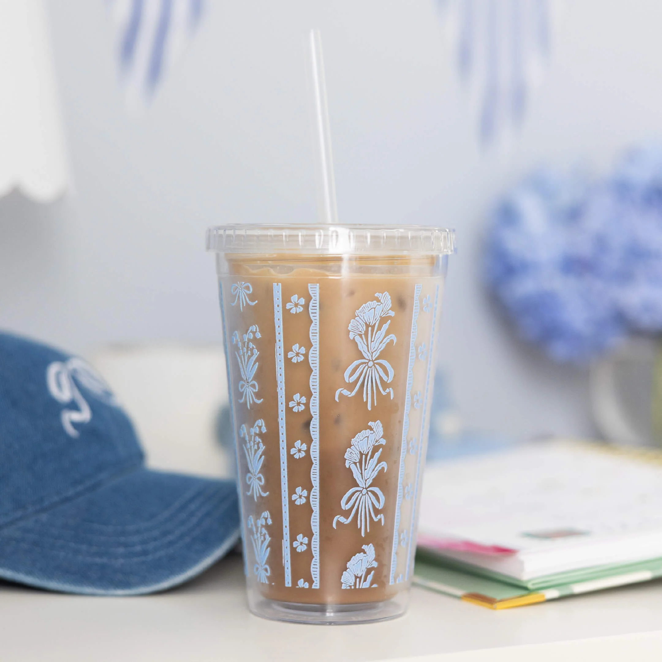 Clear Tumbler - Poppy Posies
