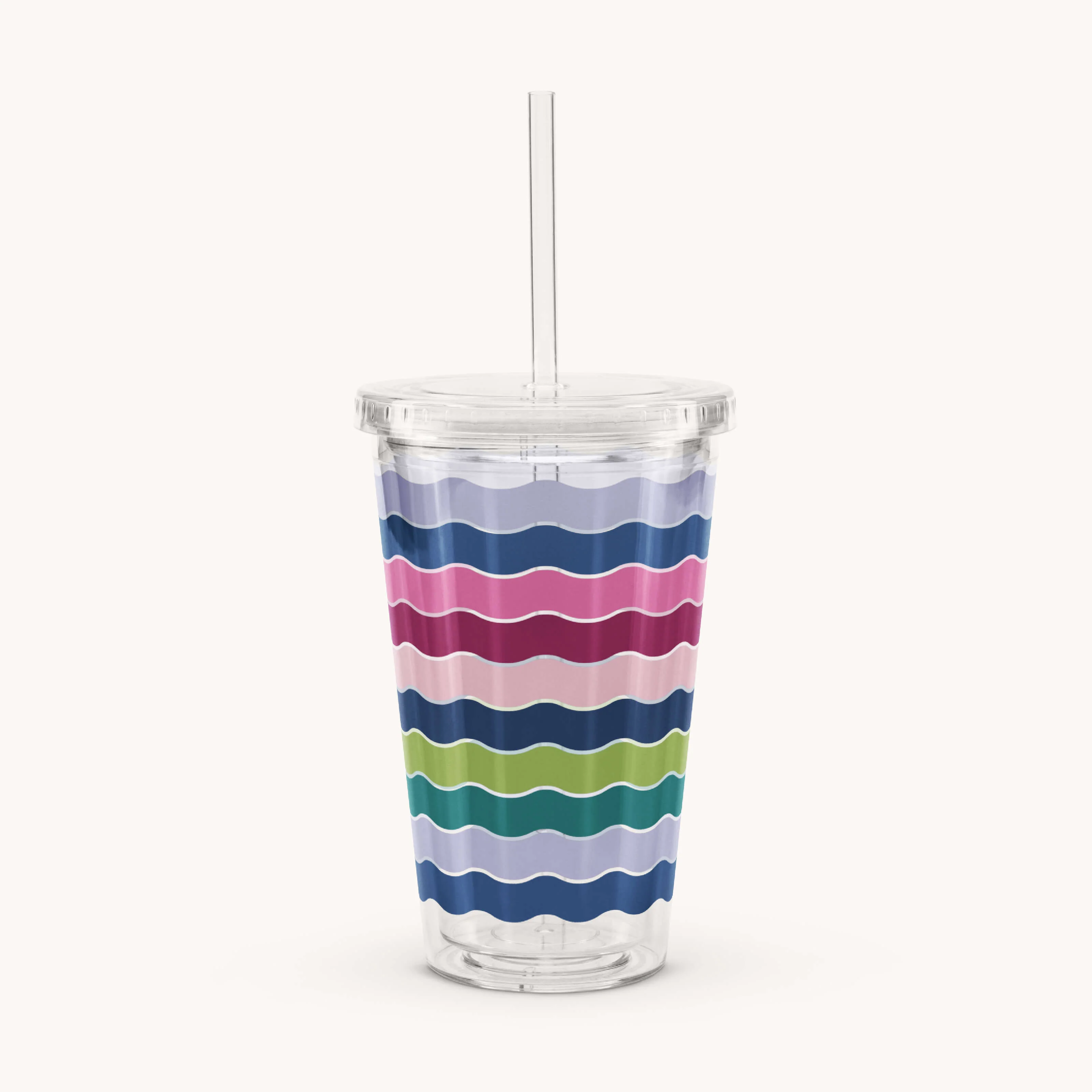 Clear Tumbler - Rainbow Row