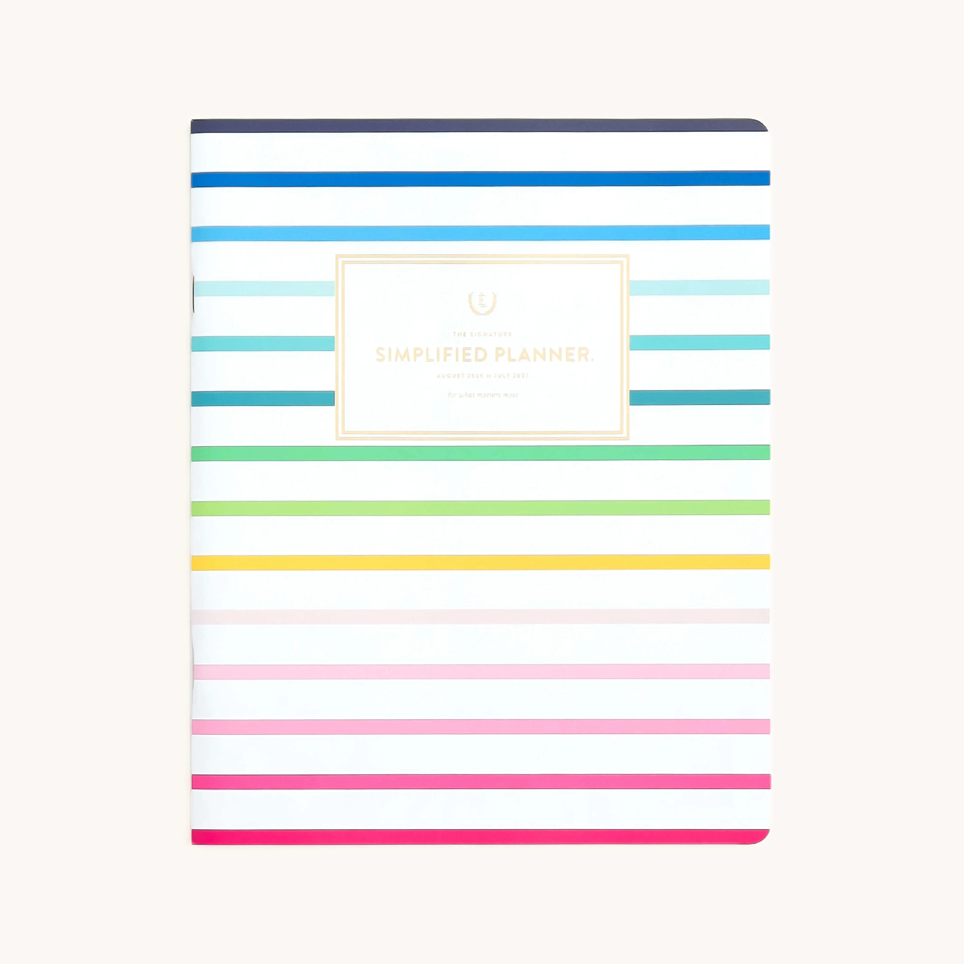 2026-2027 Softcover Monthly Simplified Planner - Happy Stripe