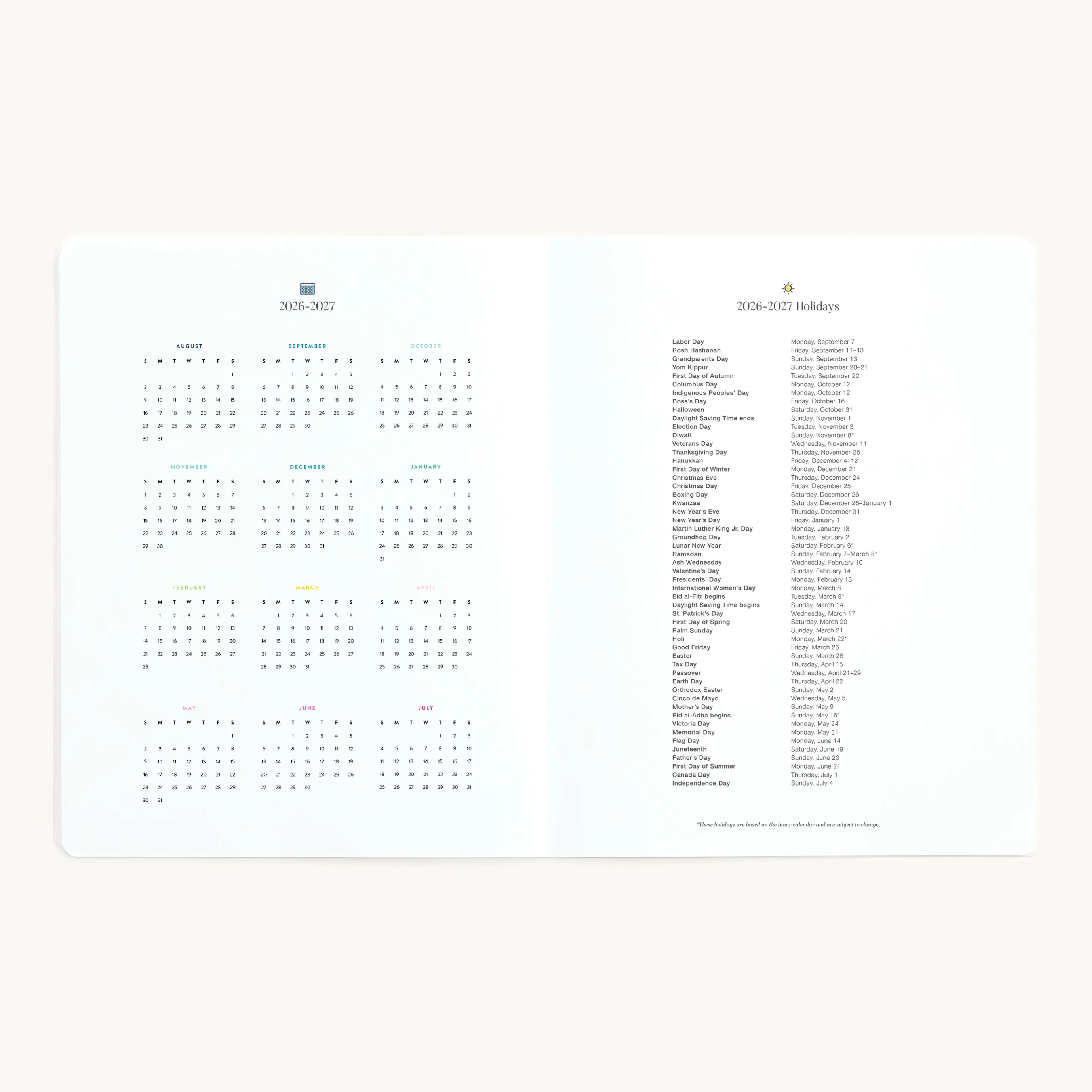 2026-2027 Softcover Monthly Simplified Planner - Happy Stripe 6 2026-2027 Softcover Monthly Simplified Planner - Happy Stripe