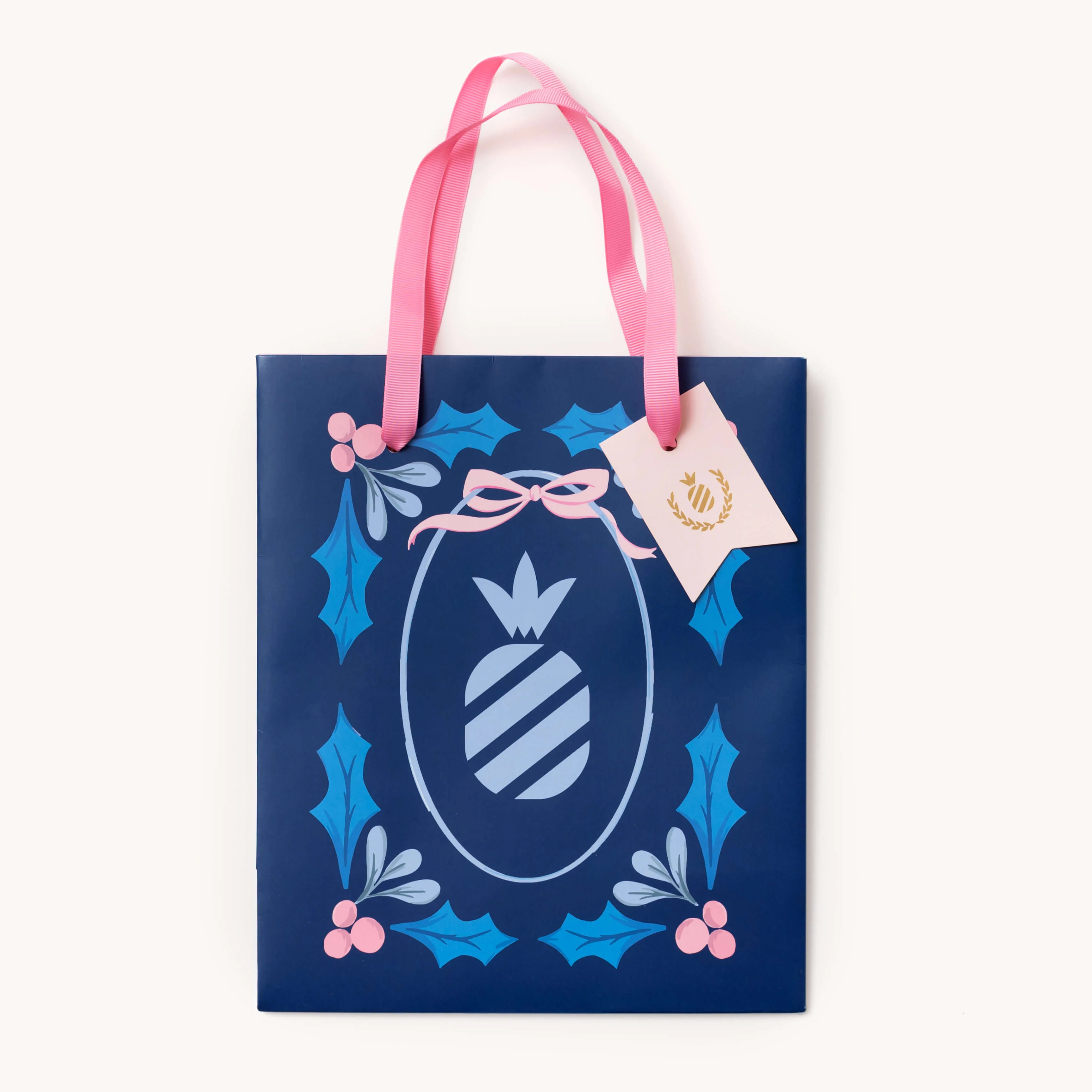 Gift Bag - Navy Pineapple Stamp