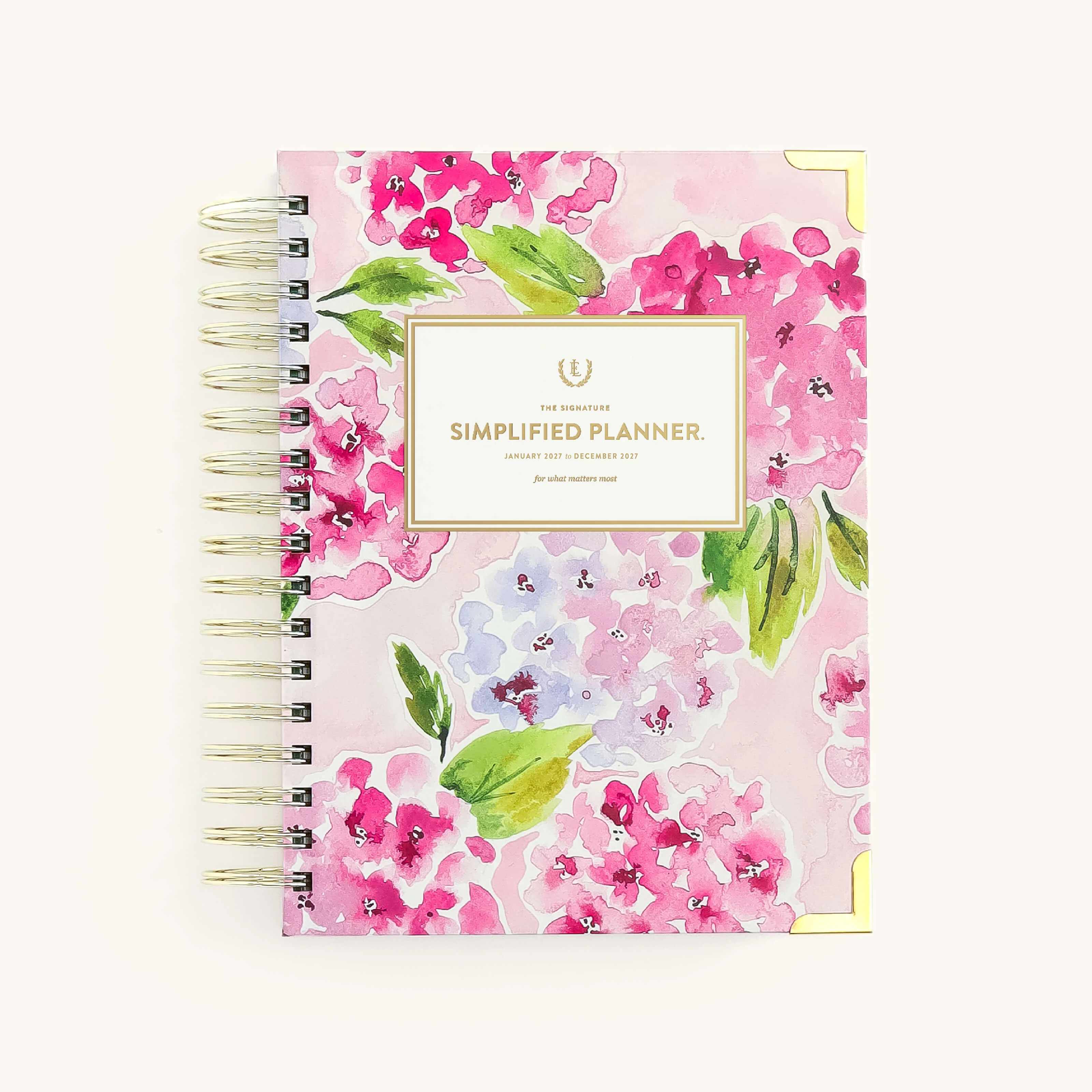 2027 Spiral Daily Simplified Planner - Blush Hydrangea