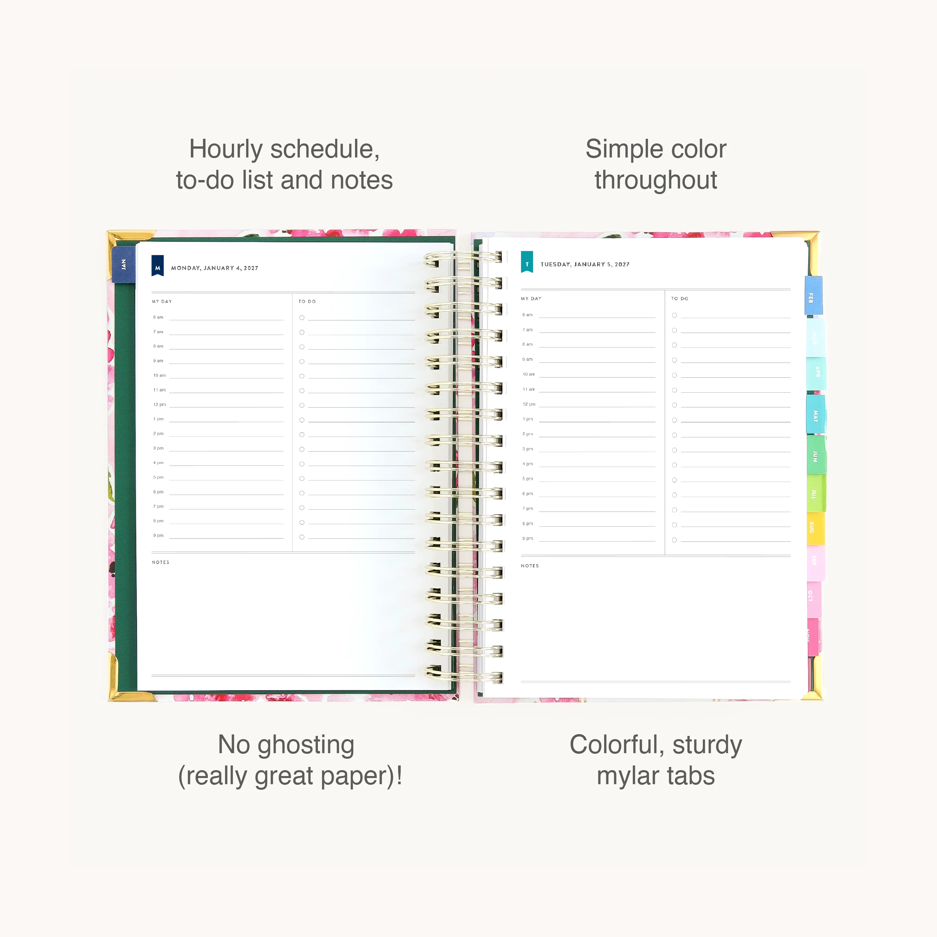 2027 Spiral Daily Simplified Planner - Blush Hydrangea 5 2027 Spiral Daily Simplified Planner - Blush Hydrangea