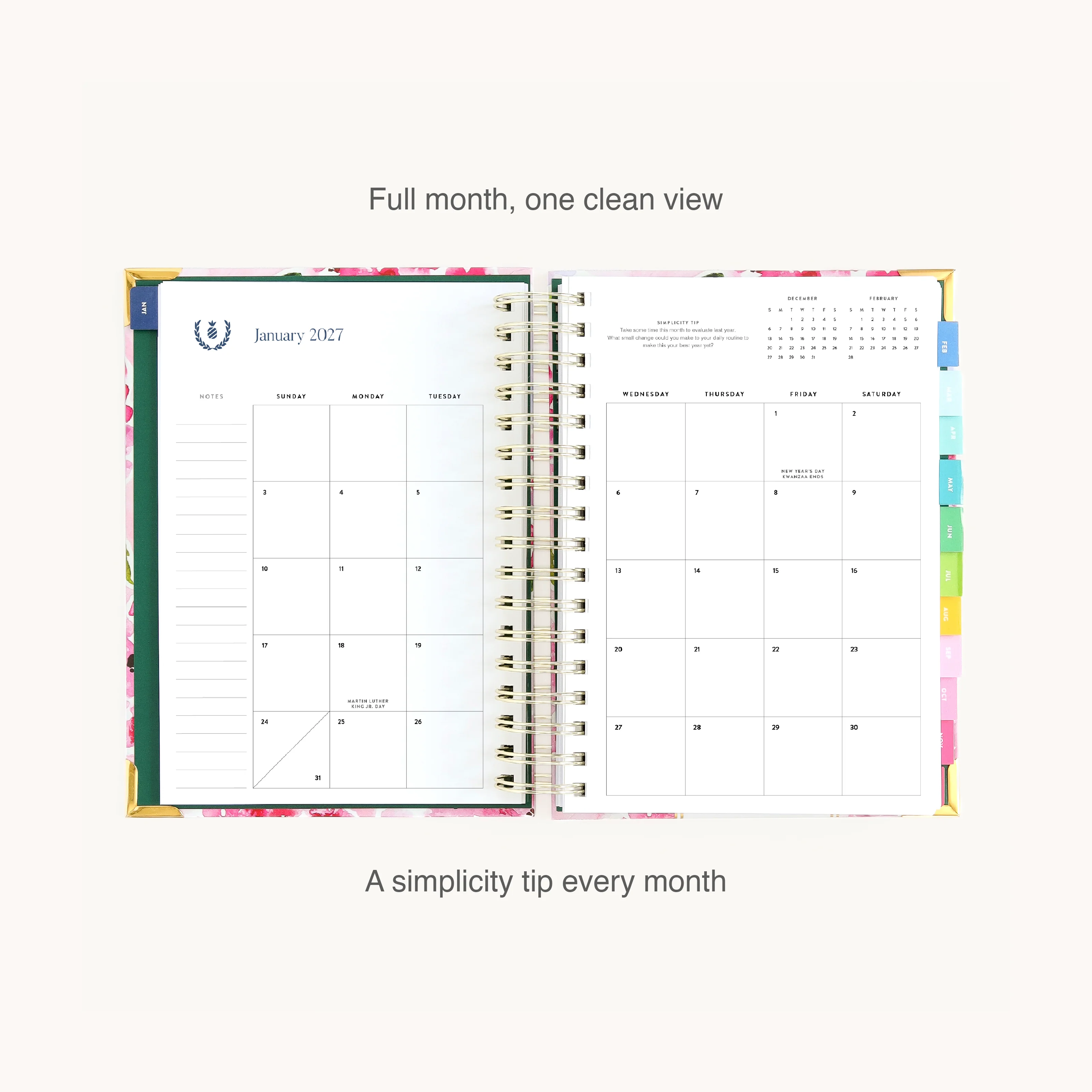 2027 Spiral Daily Simplified Planner - Blush Hydrangea 7 2027 Spiral Daily Simplified Planner - Blush Hydrangea