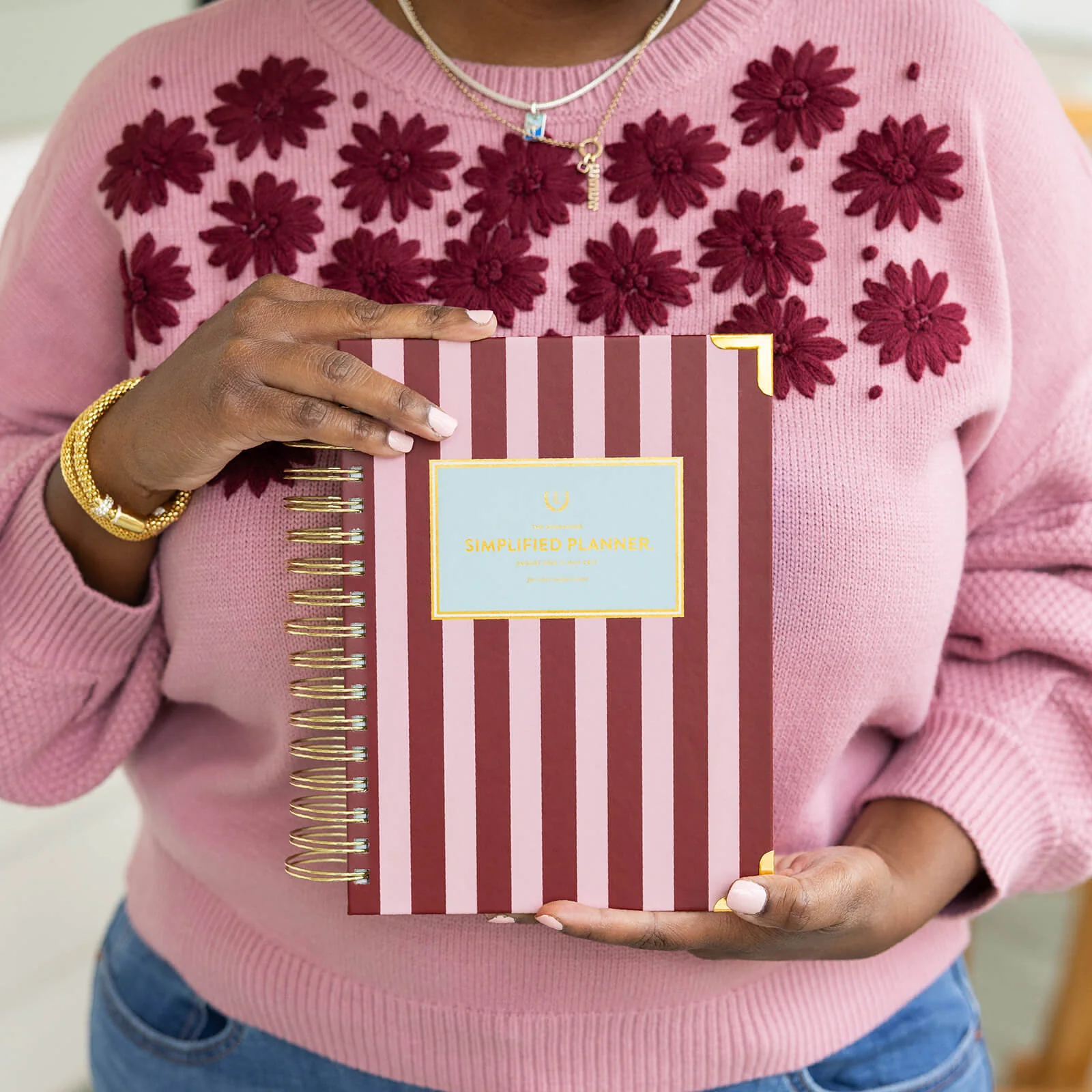 2027 Spiral Daily Simplified Planner - Berry Stripe