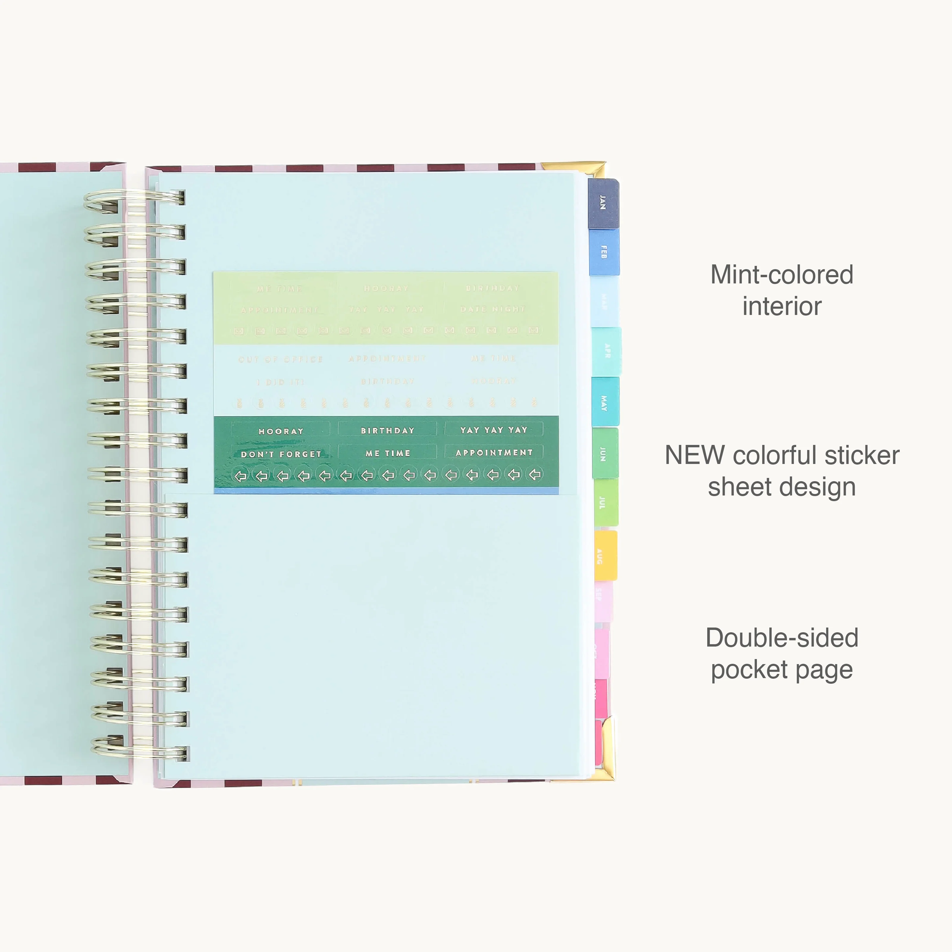 2027 Spiral Daily Simplified Planner - Berry Stripe 8 2027 Spiral Daily Simplified Planner - Berry Stripe