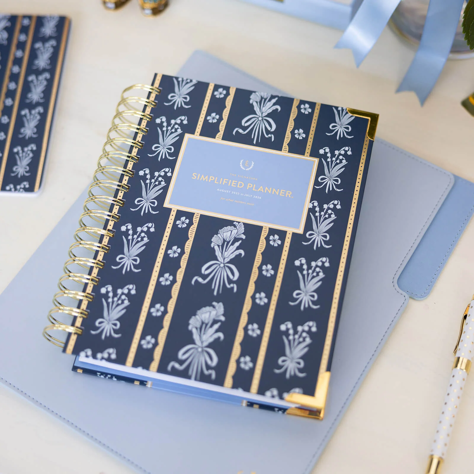 Leatherette File Folder - French Blue