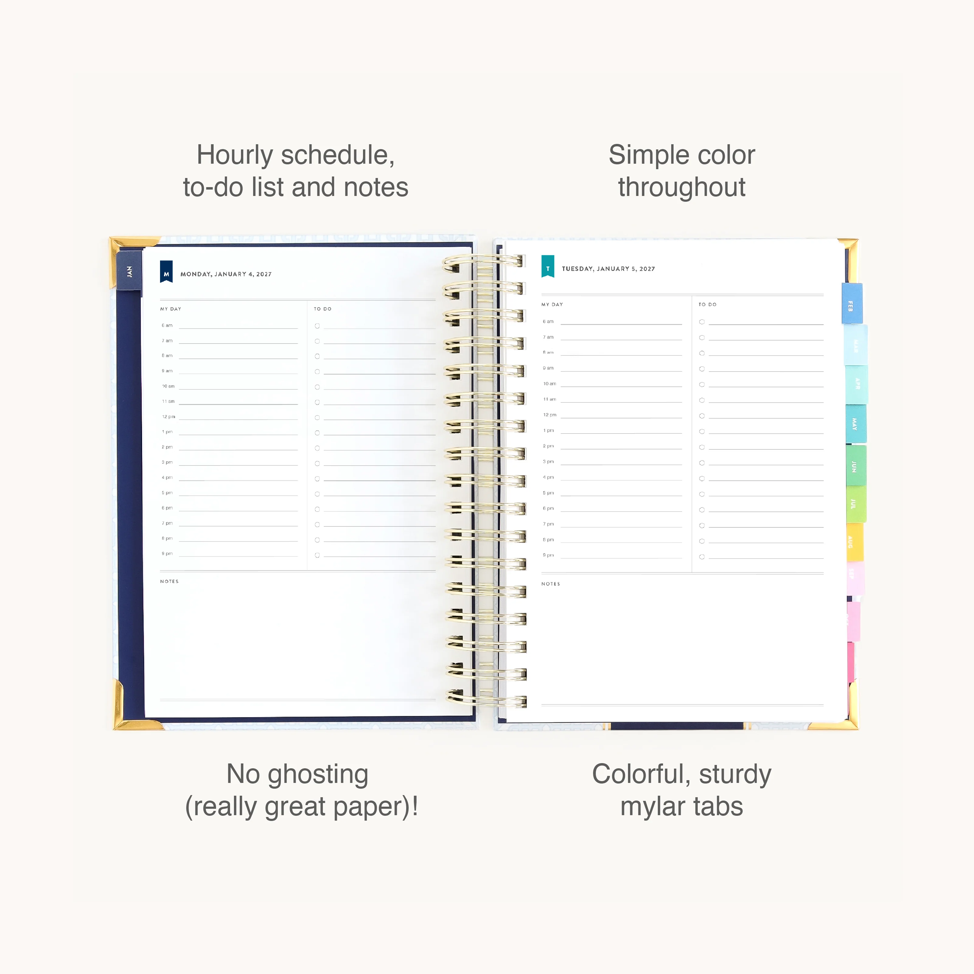 2027 Spiral Daily Simplified Planner - Carolina Trellis 5 2027 Spiral Daily Simplified Planner - Carolina Trellis