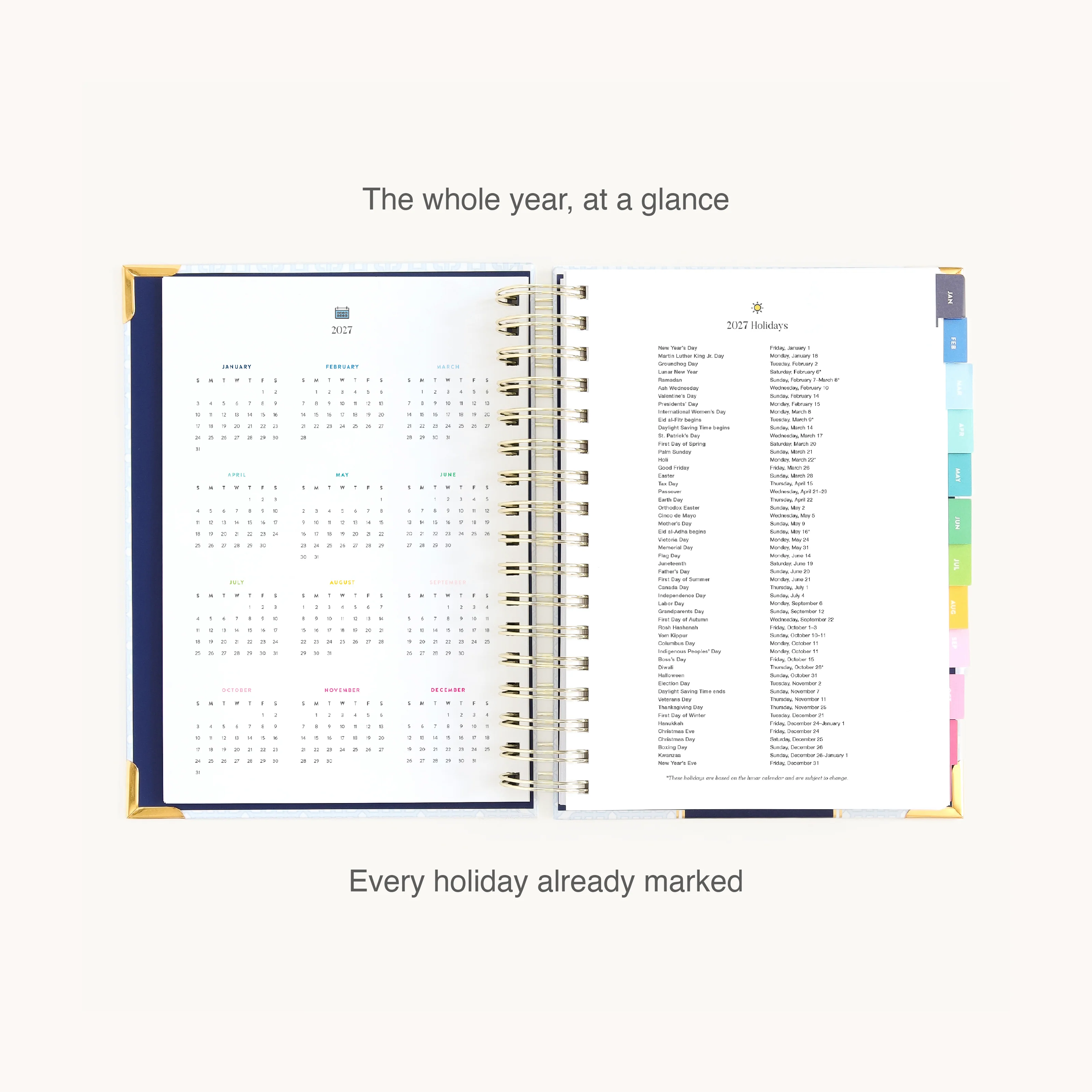 2027 Spiral Daily Simplified Planner - Carolina Trellis 7 2027 Spiral Daily Simplified Planner - Carolina Trellis