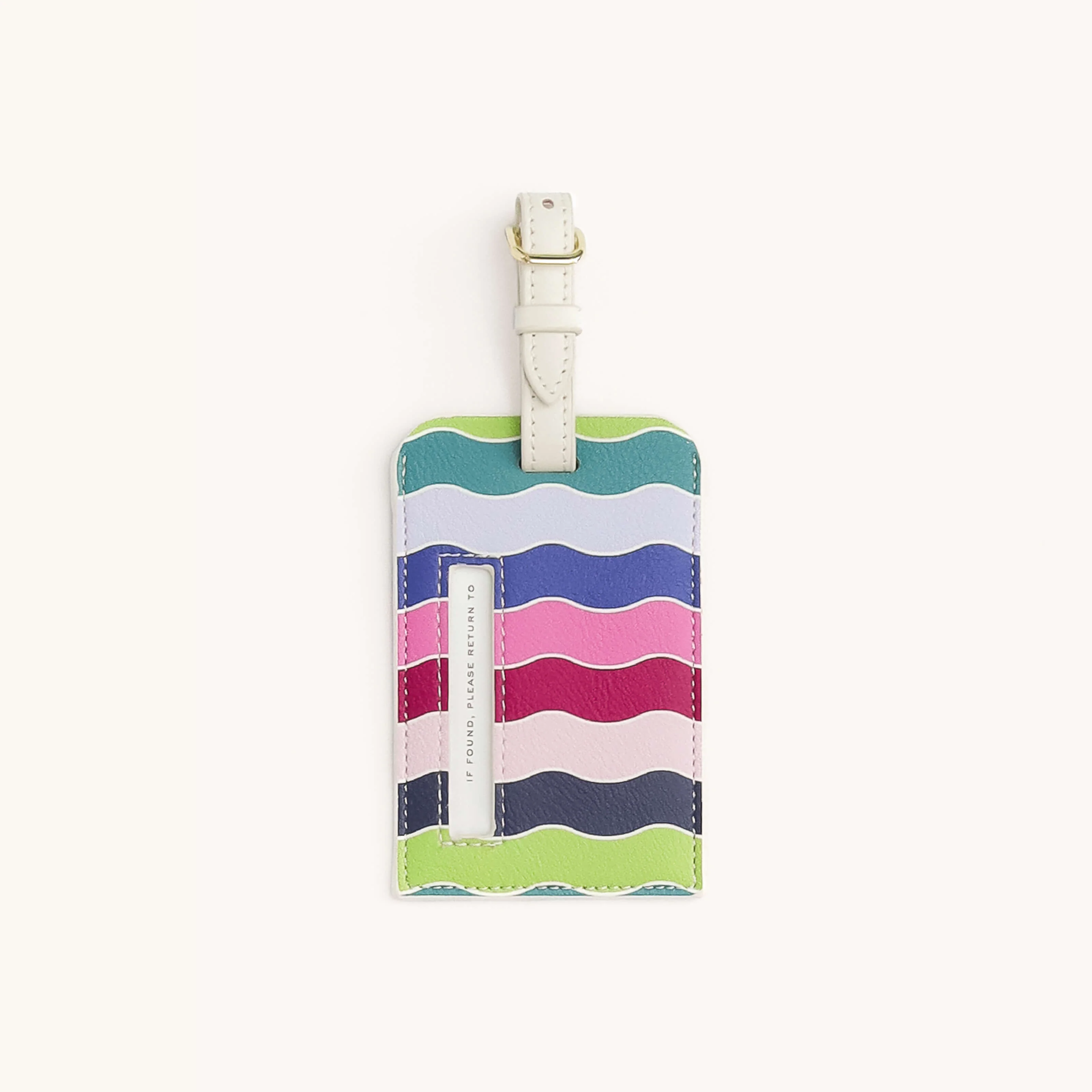 Leatherette Luggage Tag - Rainbow Row