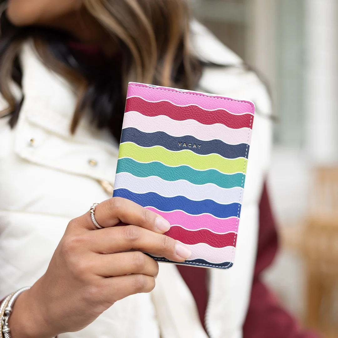 Leatherette Passport Holder - Rainbow Row 2 Leatherette Passport Holder - Rainbow Row