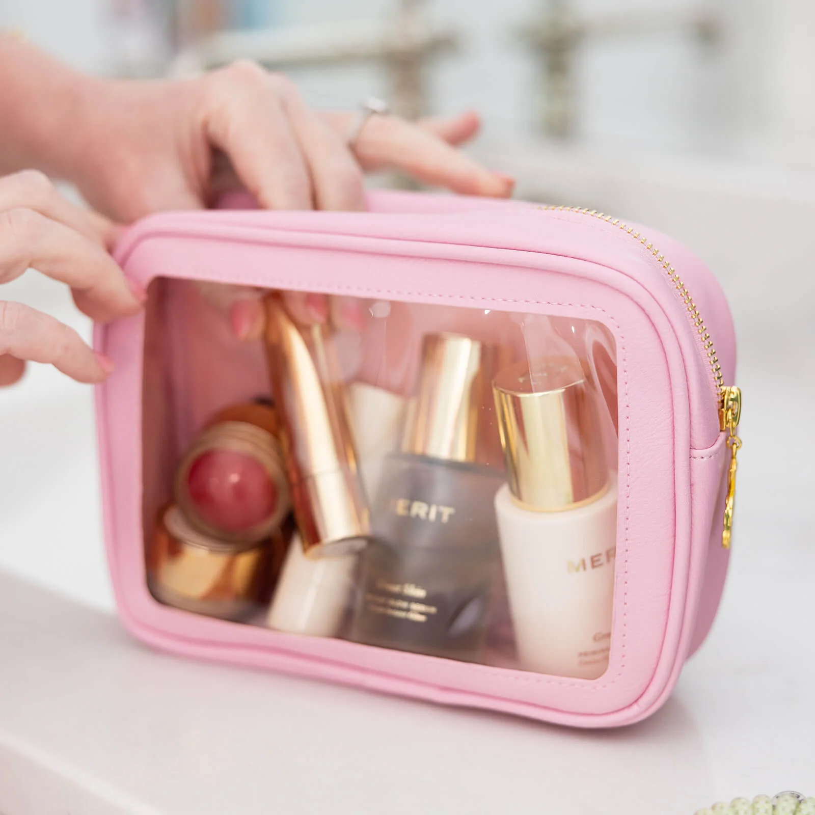 Leatherette Travel Bag - Blush