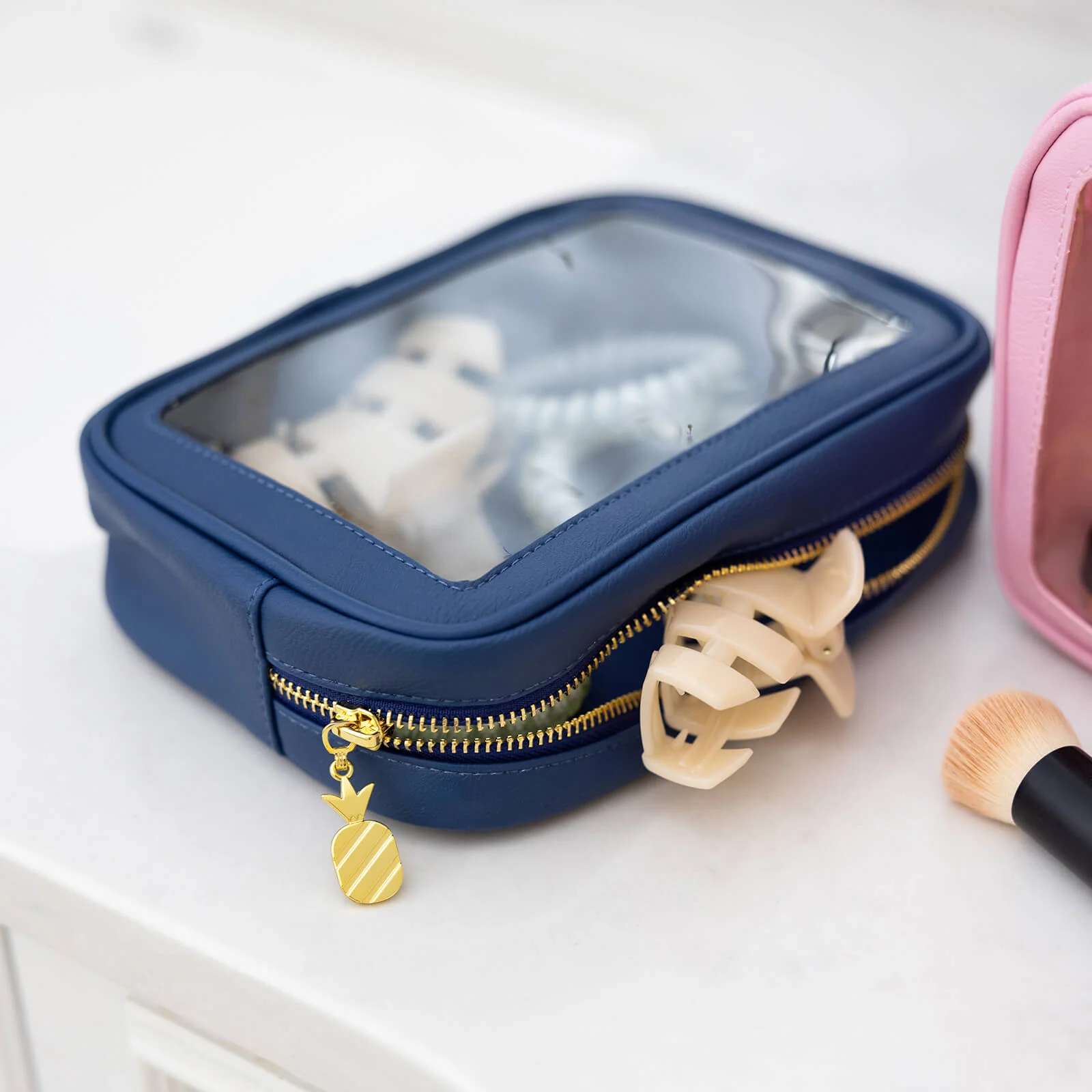 Leatherette Travel Bag - Navy