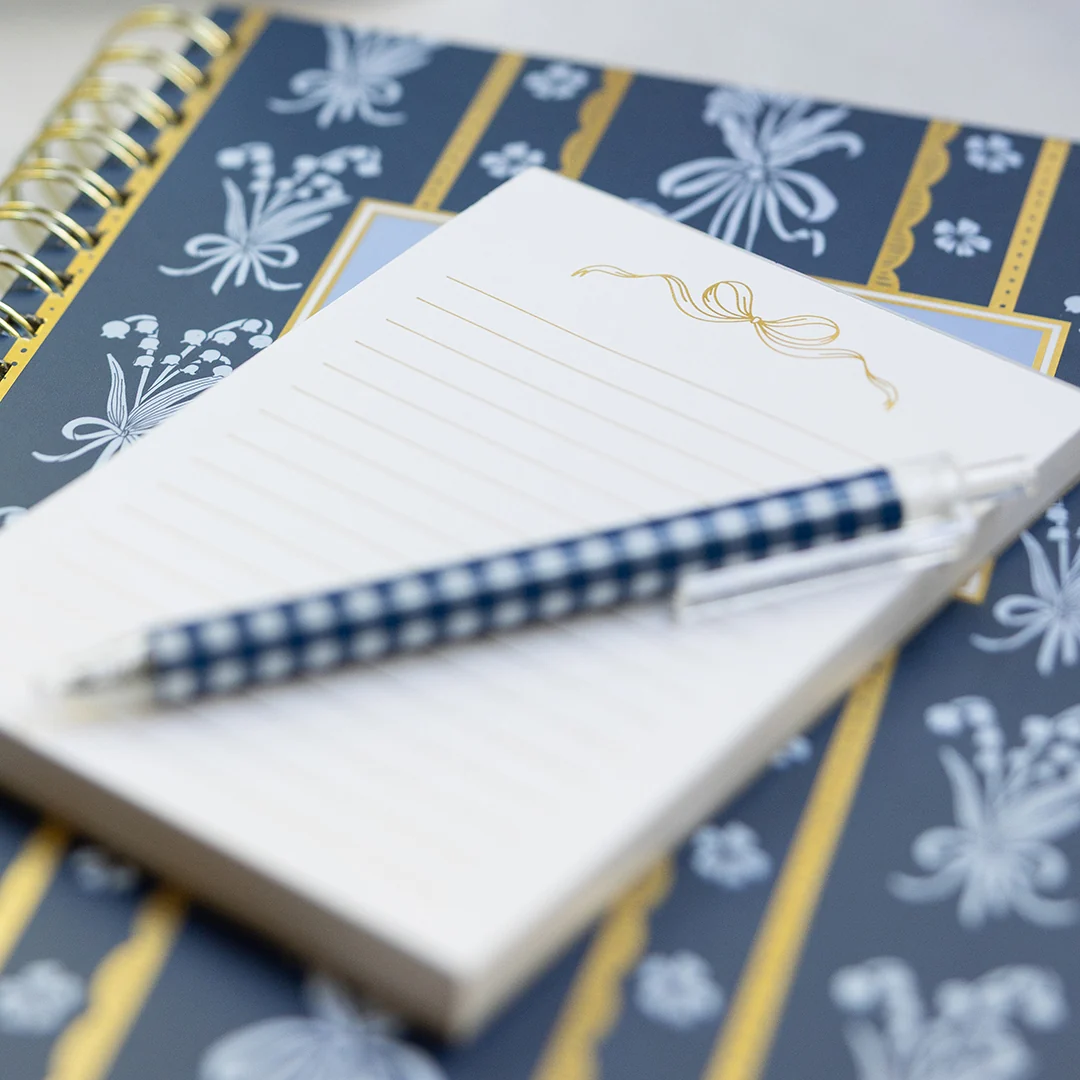 Lined Notepad - Gold Bow
