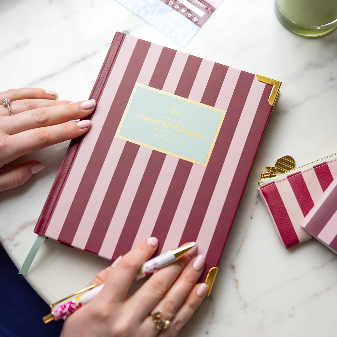 2027 Bookbound Weekly Simplified Planner - Berry Stripe