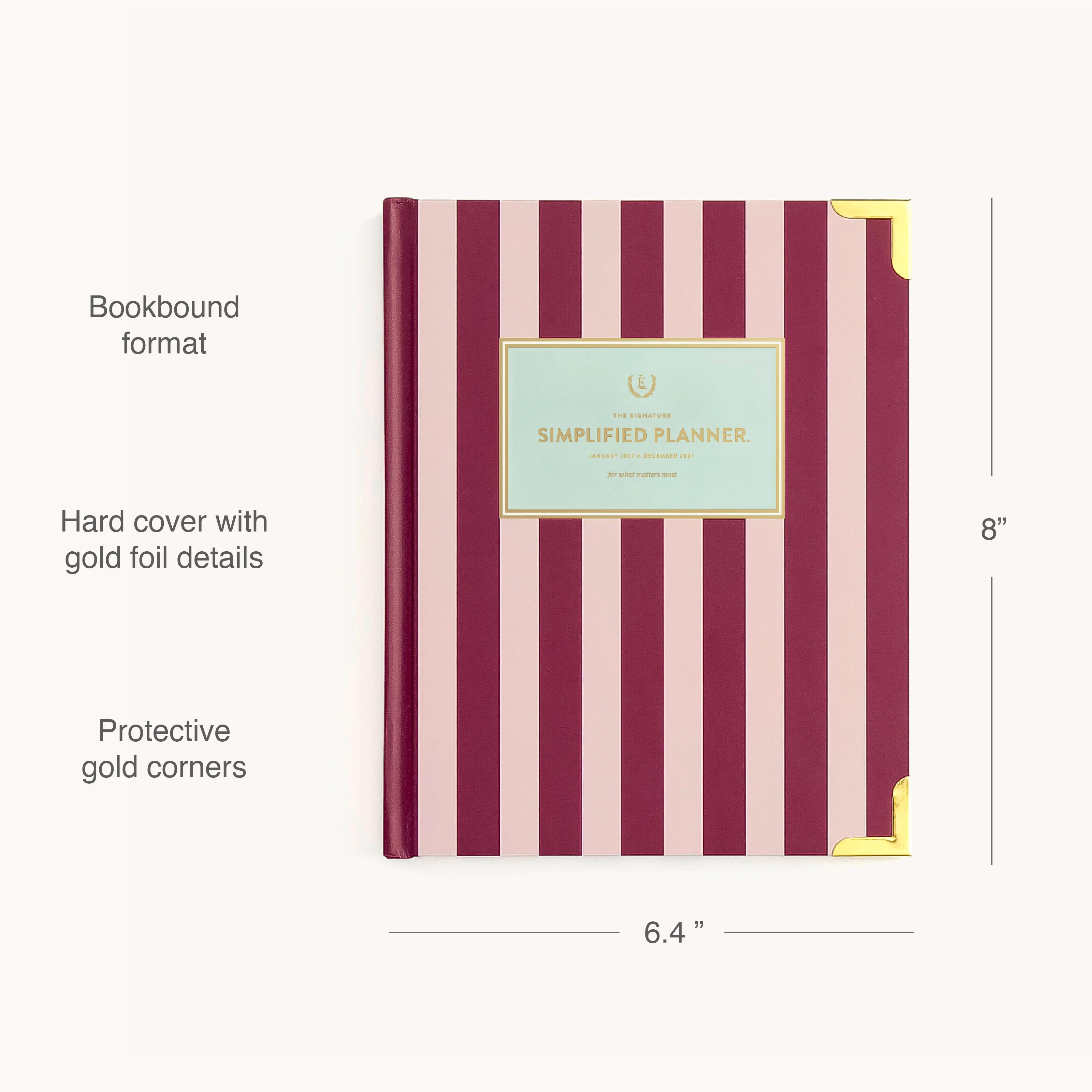 2027 Bookbound Weekly Simplified Planner - Berry Stripe 3 2027 Bookbound Weekly Simplified Planner - Berry Stripe