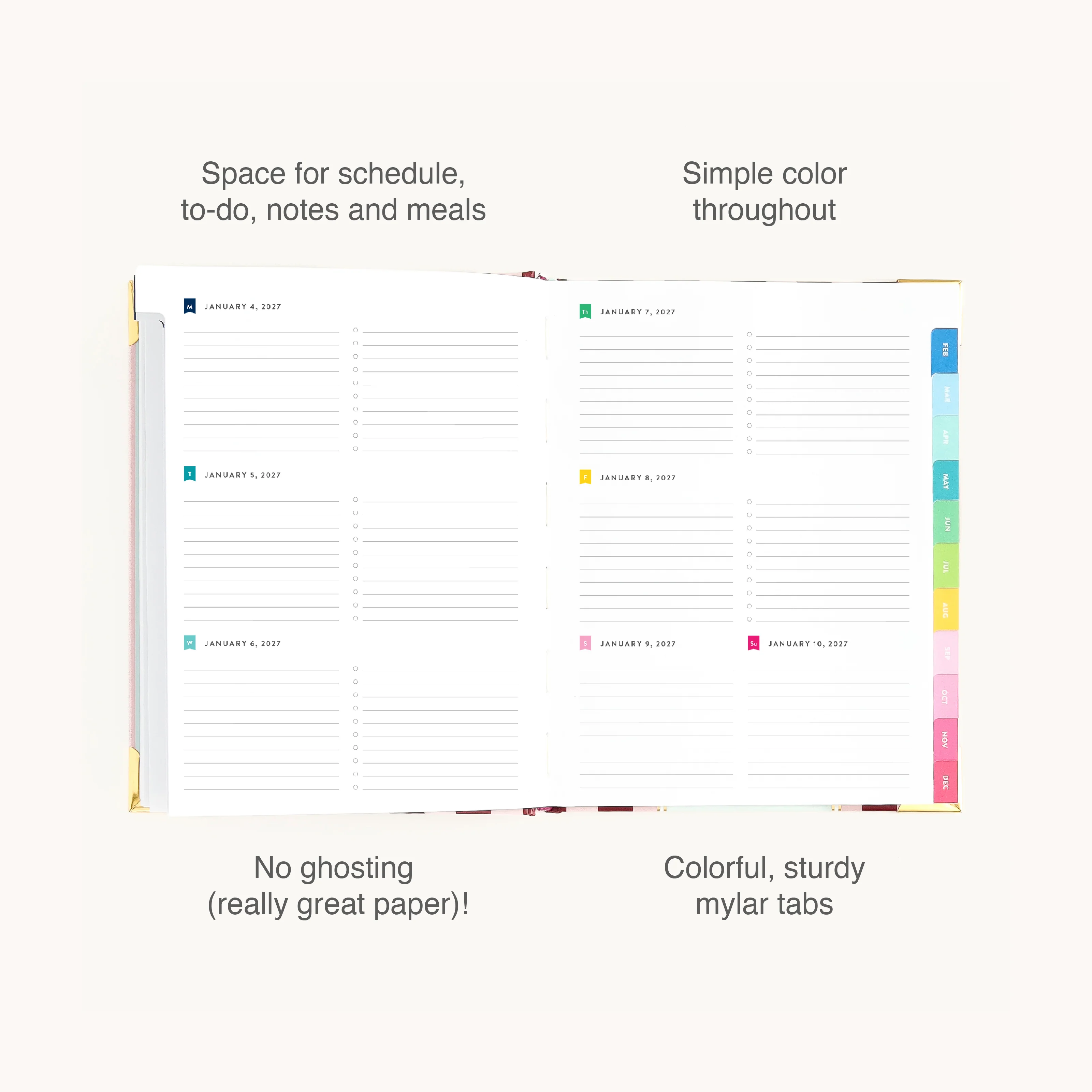2027 Bookbound Weekly Simplified Planner - Berry Stripe 4 2027 Bookbound Weekly Simplified Planner - Berry Stripe