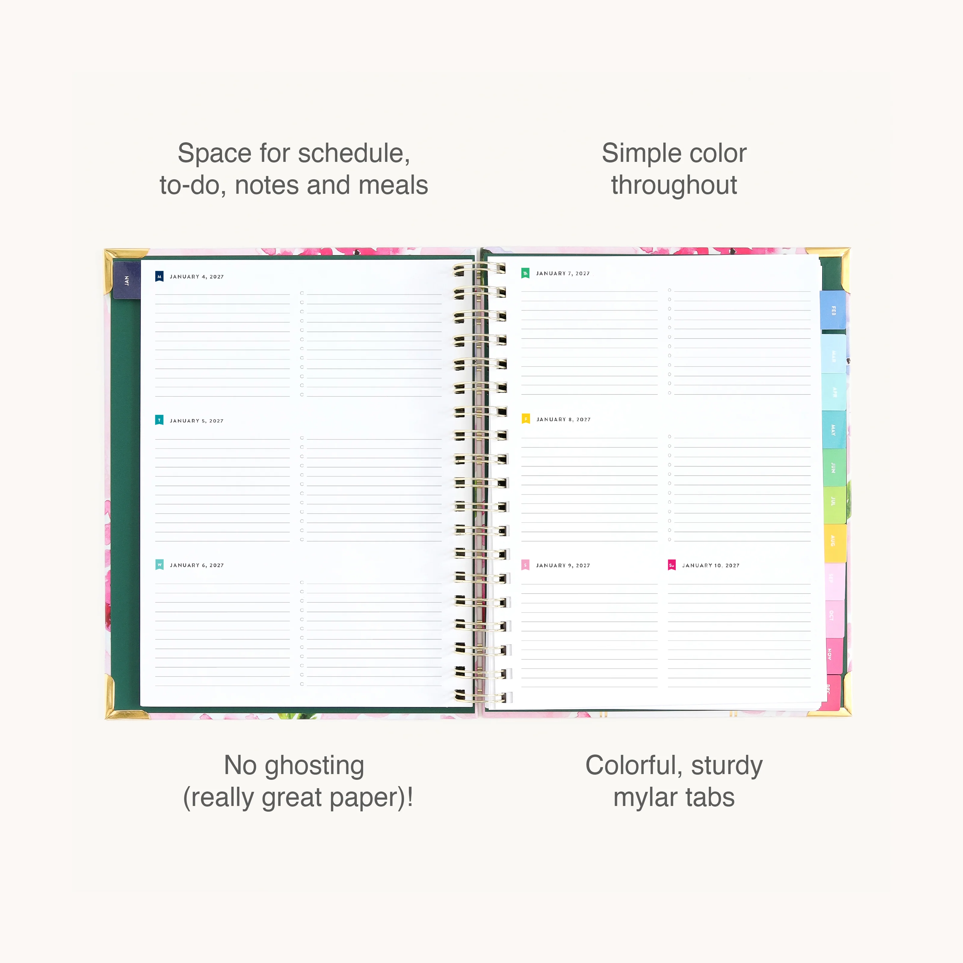 2027 Spiral Weekly Simplified Planner - Blush Hydrangea 5 2027 Spiral Weekly Simplified Planner - Blush Hydrangea