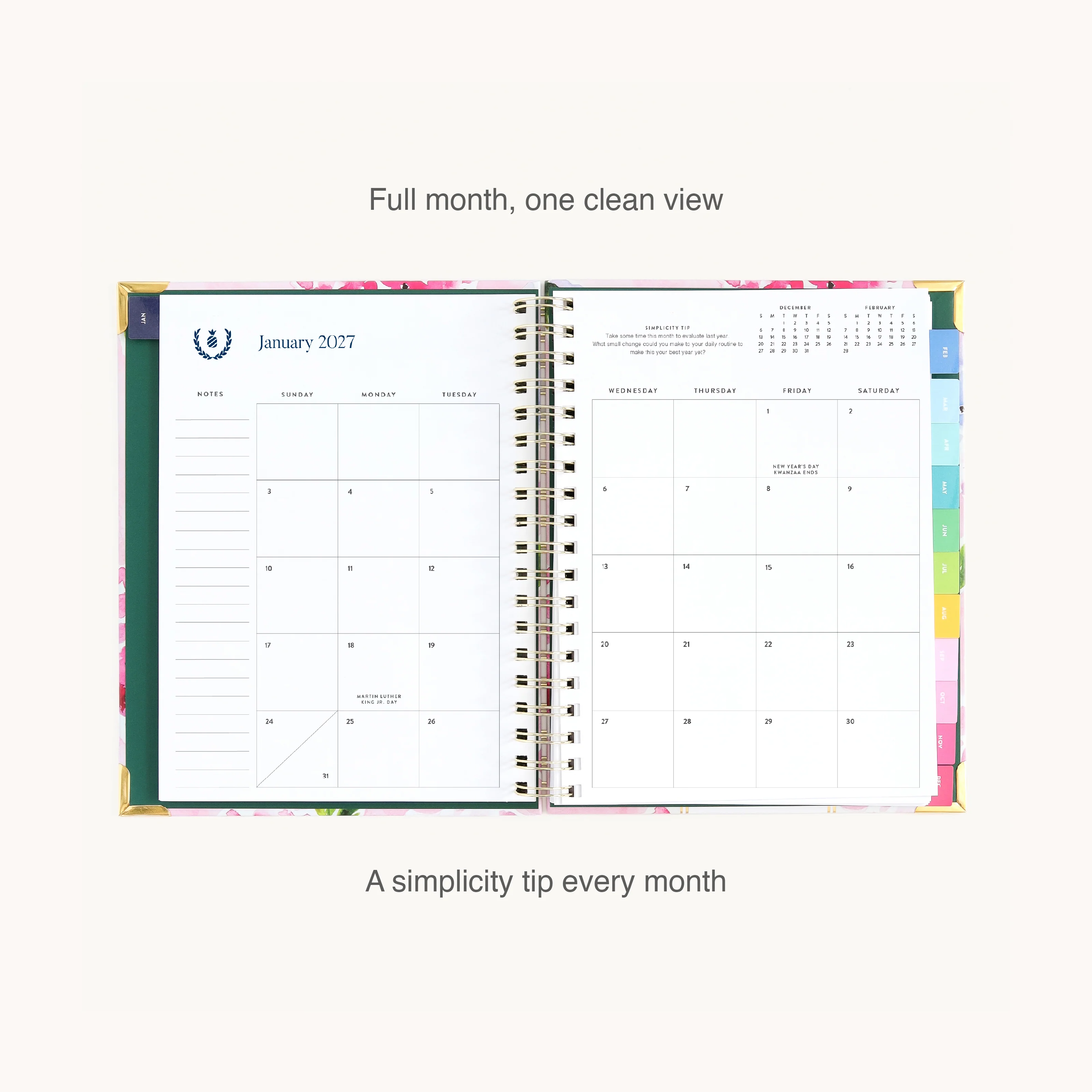 2027 Spiral Weekly Simplified Planner - Blush Hydrangea 6 2027 Spiral Weekly Simplified Planner - Blush Hydrangea