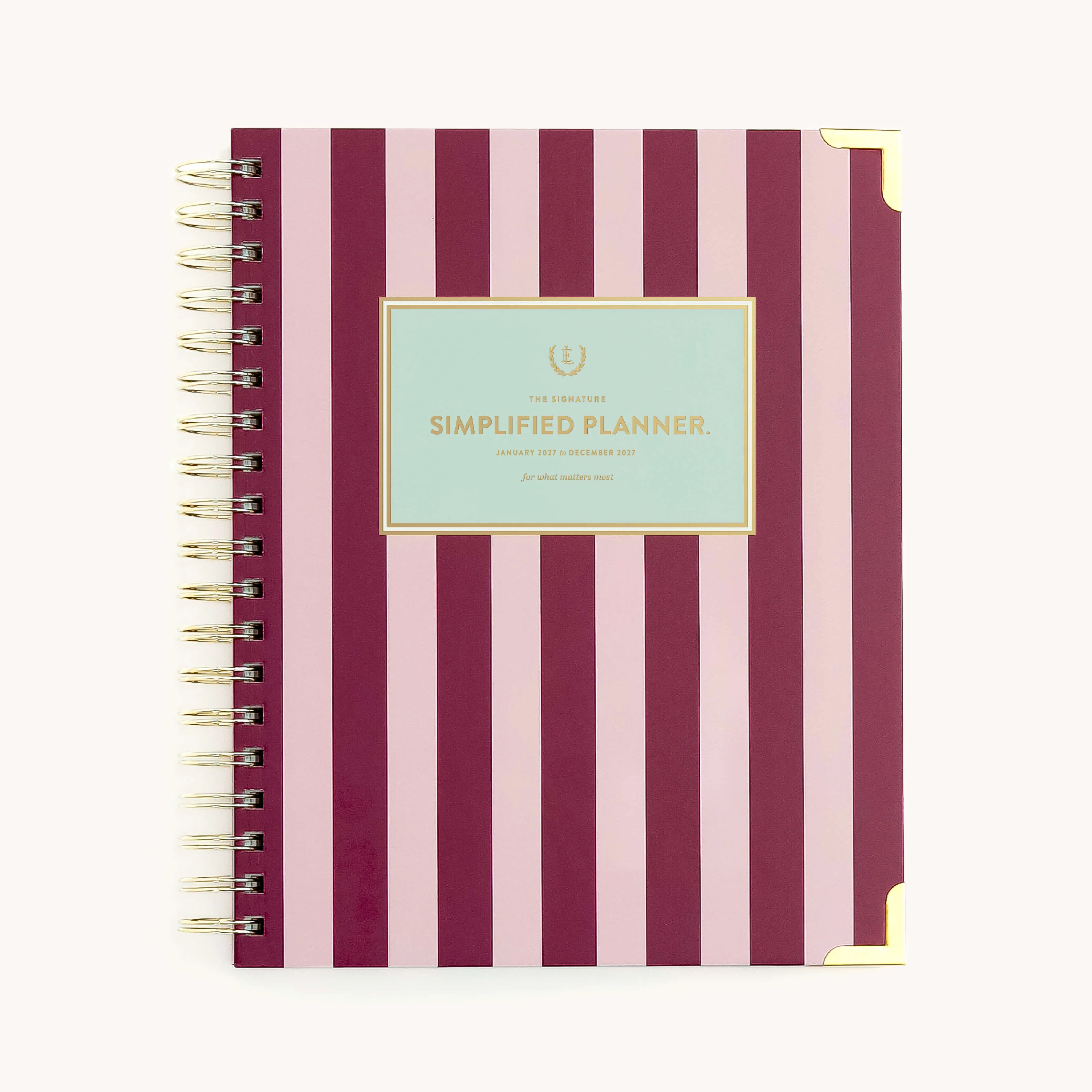 2027 Spiral Weekly Simplified Planner - Berry Stripe 20 2027 Spiral Weekly Simplified Planner - Berry Stripe