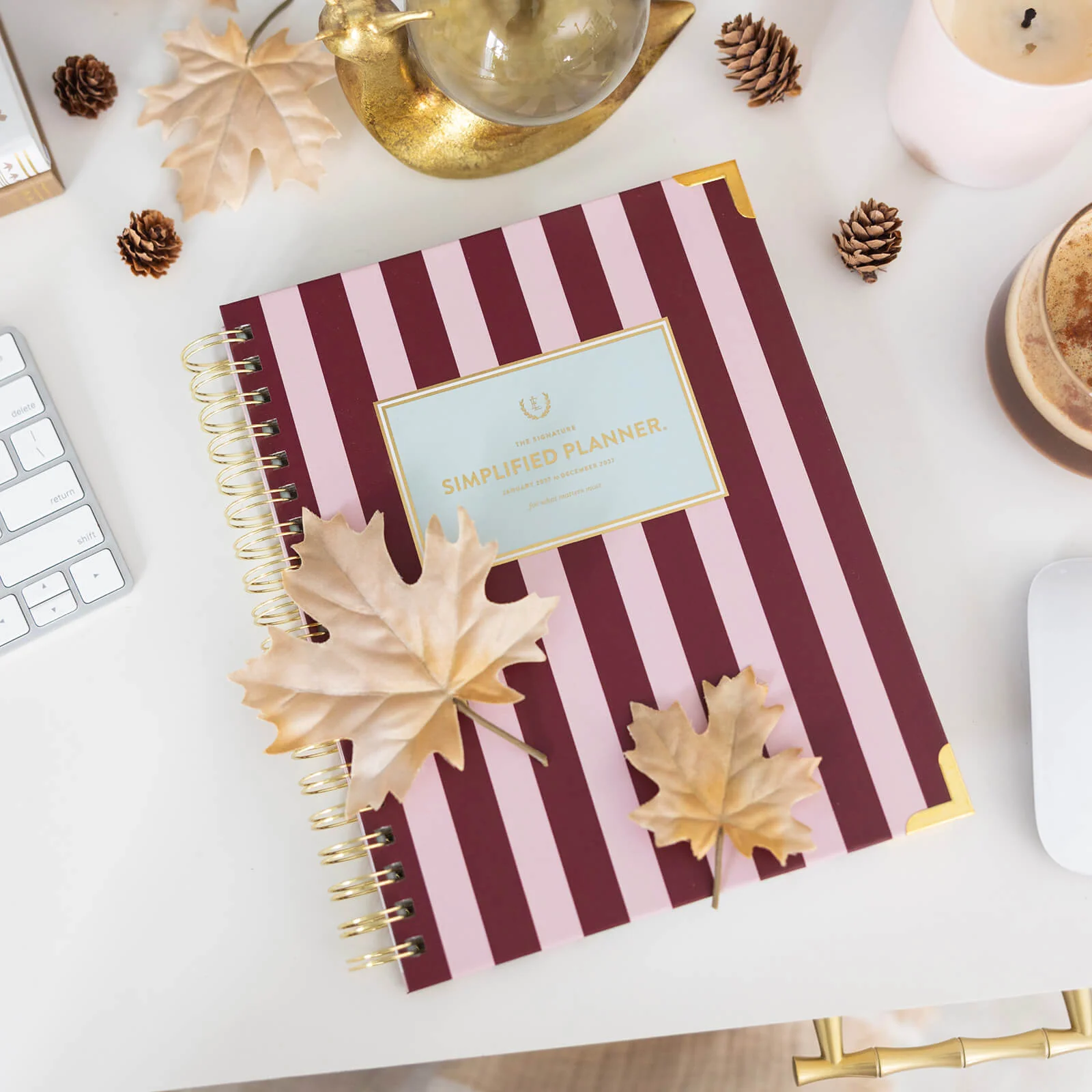 2027 Spiral Weekly Simplified Planner - Berry Stripe