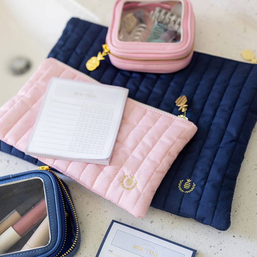 Quilted Pencil Pouch - Blush