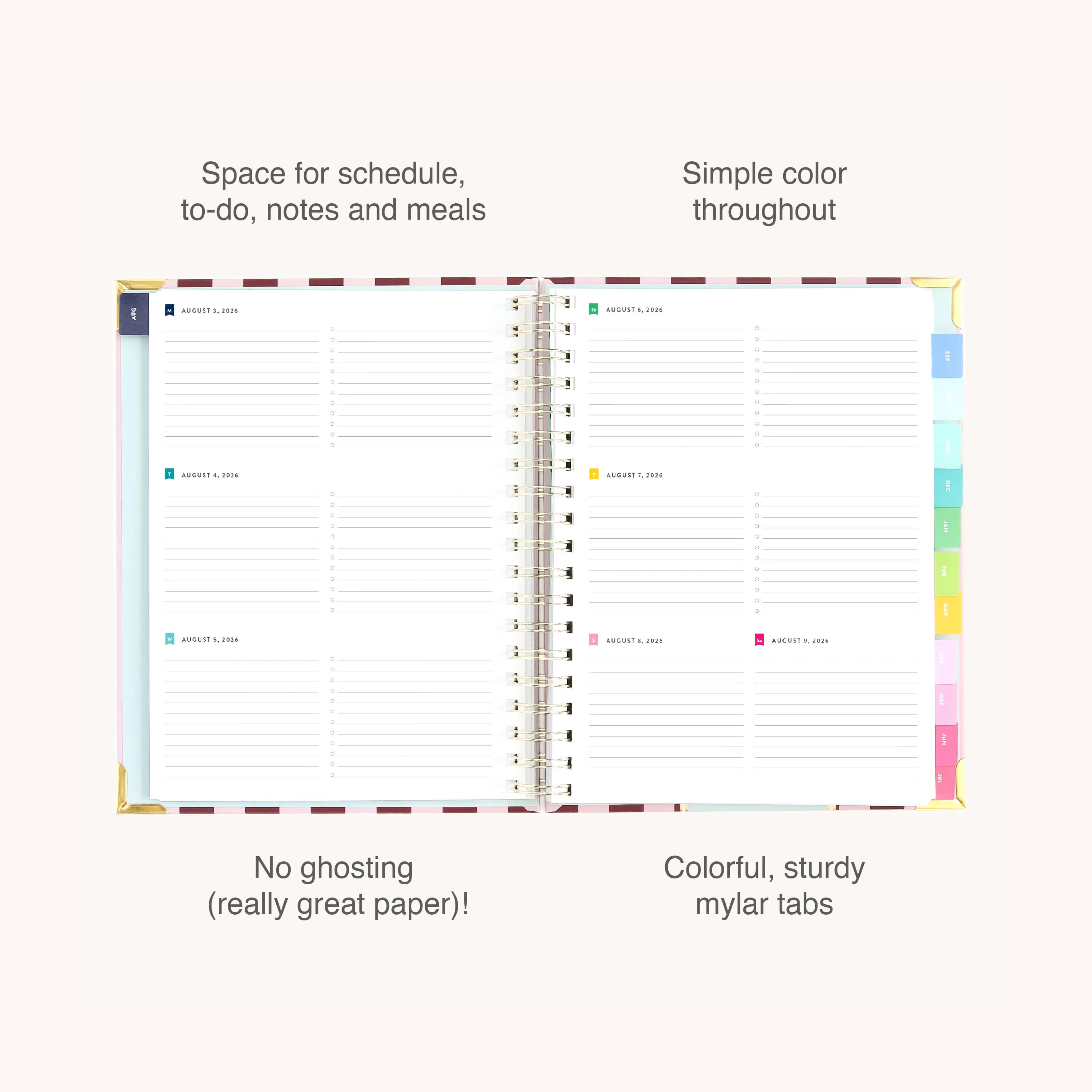 2026-2027 Spiral Weekly Simplified Planner - Berry Stripe 4 2026-2027 Spiral Weekly Simplified Planner - Berry Stripe