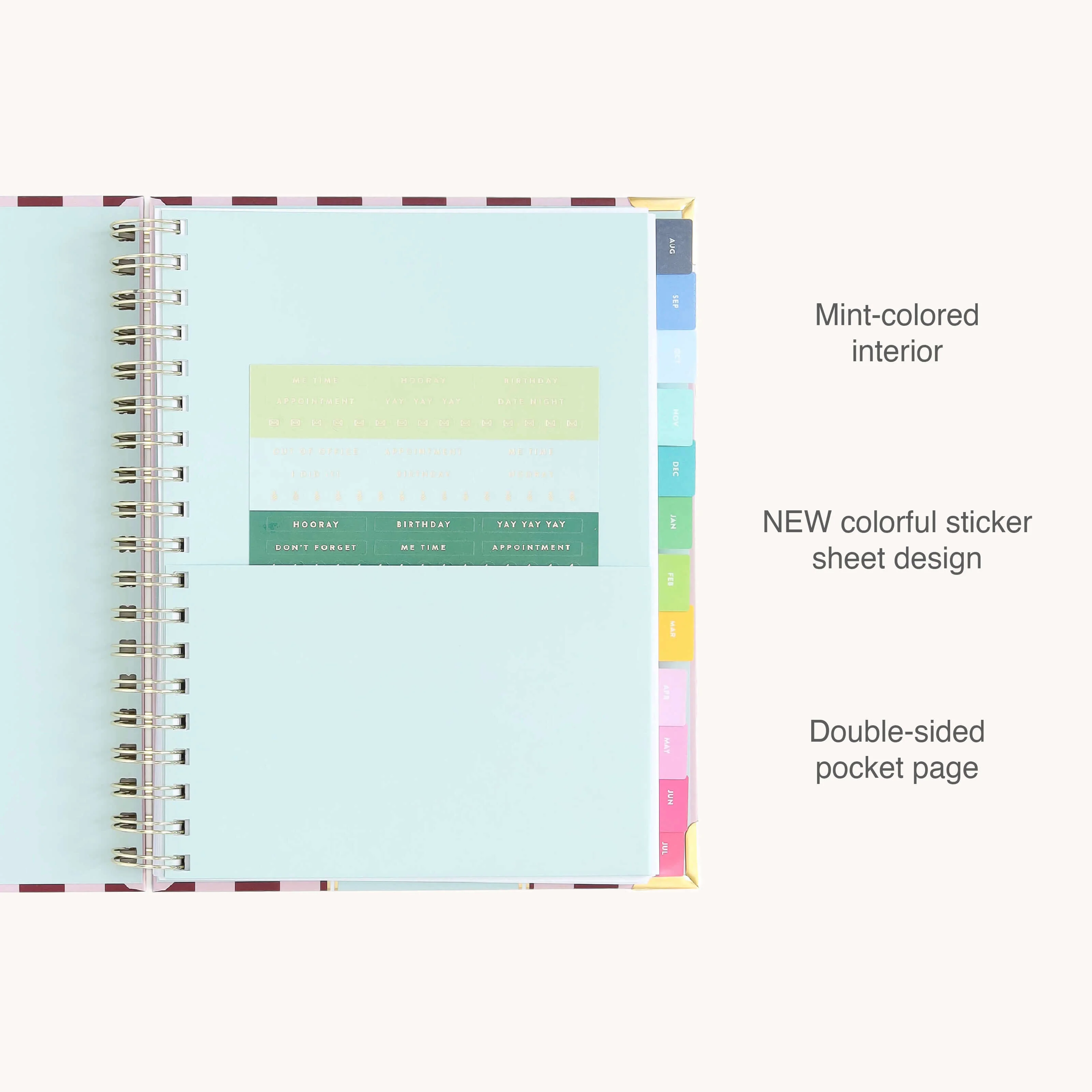 2026-2027 Spiral Weekly Simplified Planner - Berry Stripe 5 2026-2027 Spiral Weekly Simplified Planner - Berry Stripe