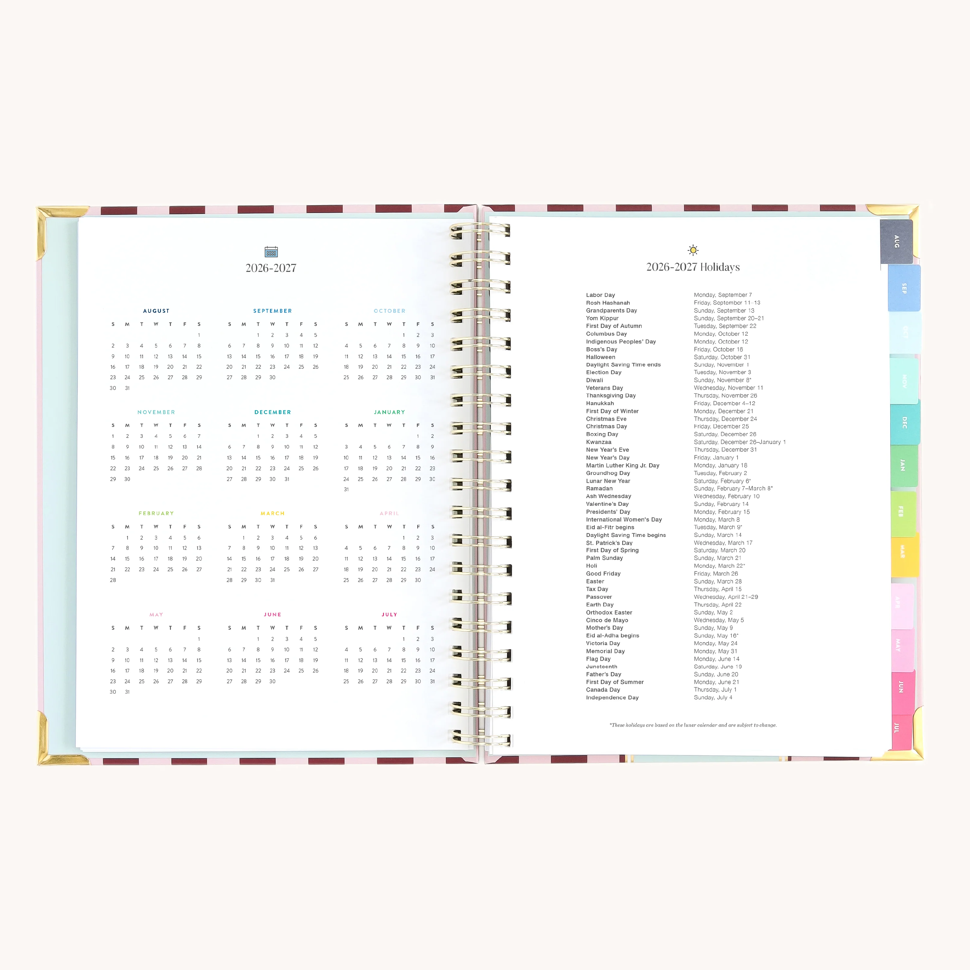 2026-2027 Spiral Weekly Simplified Planner - Berry Stripe 7 2026-2027 Spiral Weekly Simplified Planner - Berry Stripe