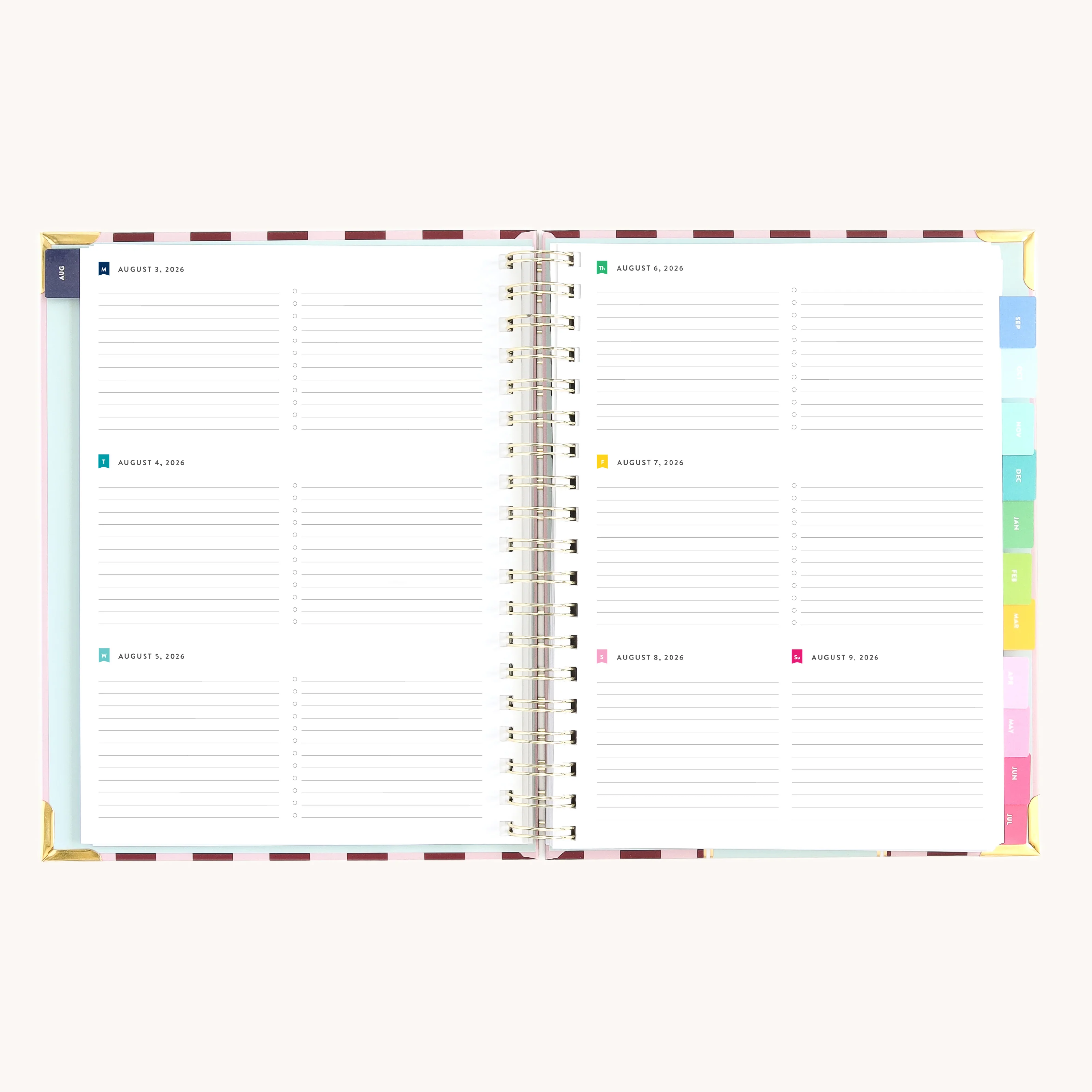 2026-2027 Spiral Weekly Simplified Planner - Berry Stripe 9 2026-2027 Spiral Weekly Simplified Planner - Berry Stripe