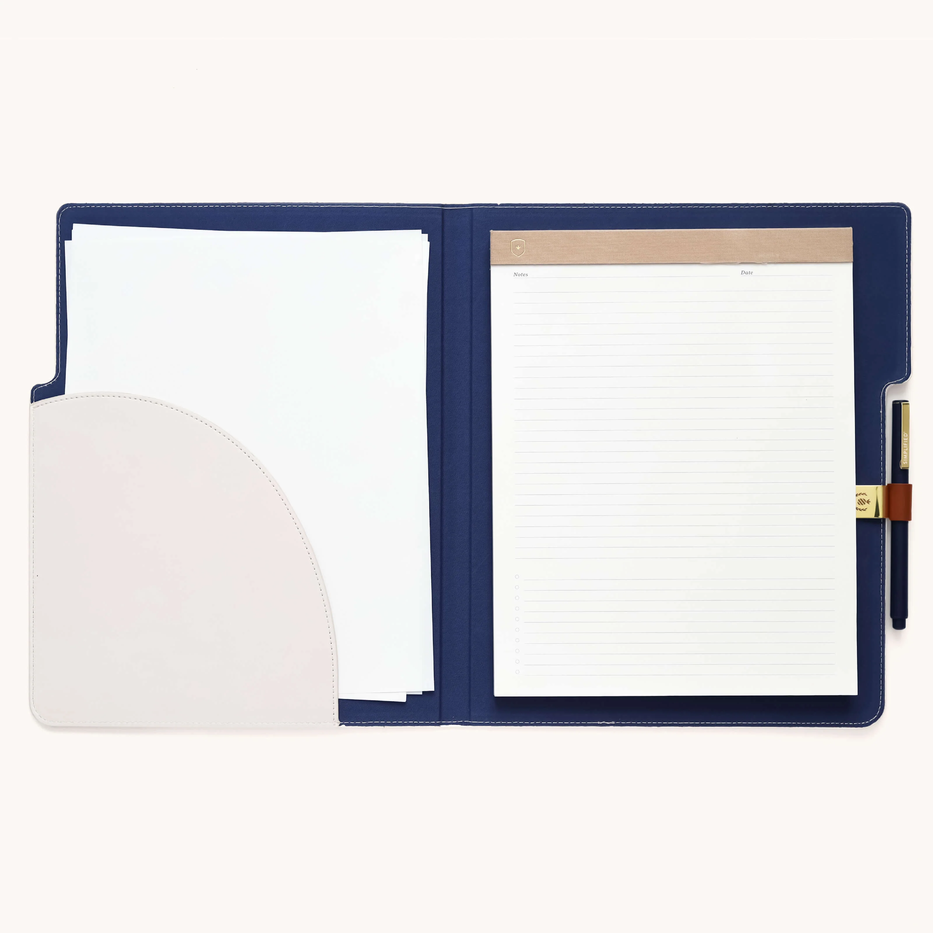 Leatherette File Folder - Ivory 3 Leatherette File Folder - Ivory