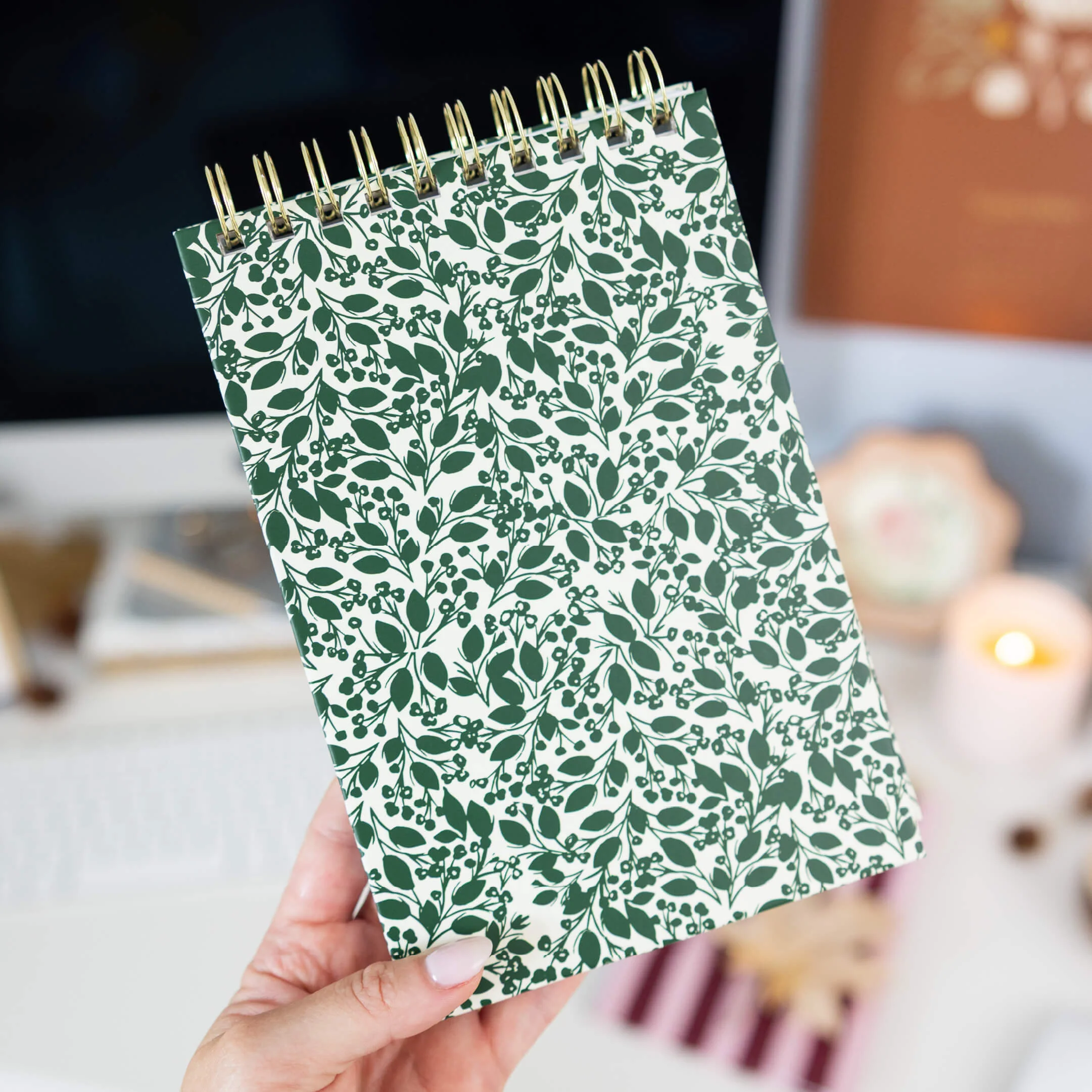 Top Spiral Notebook - Emerald Floral