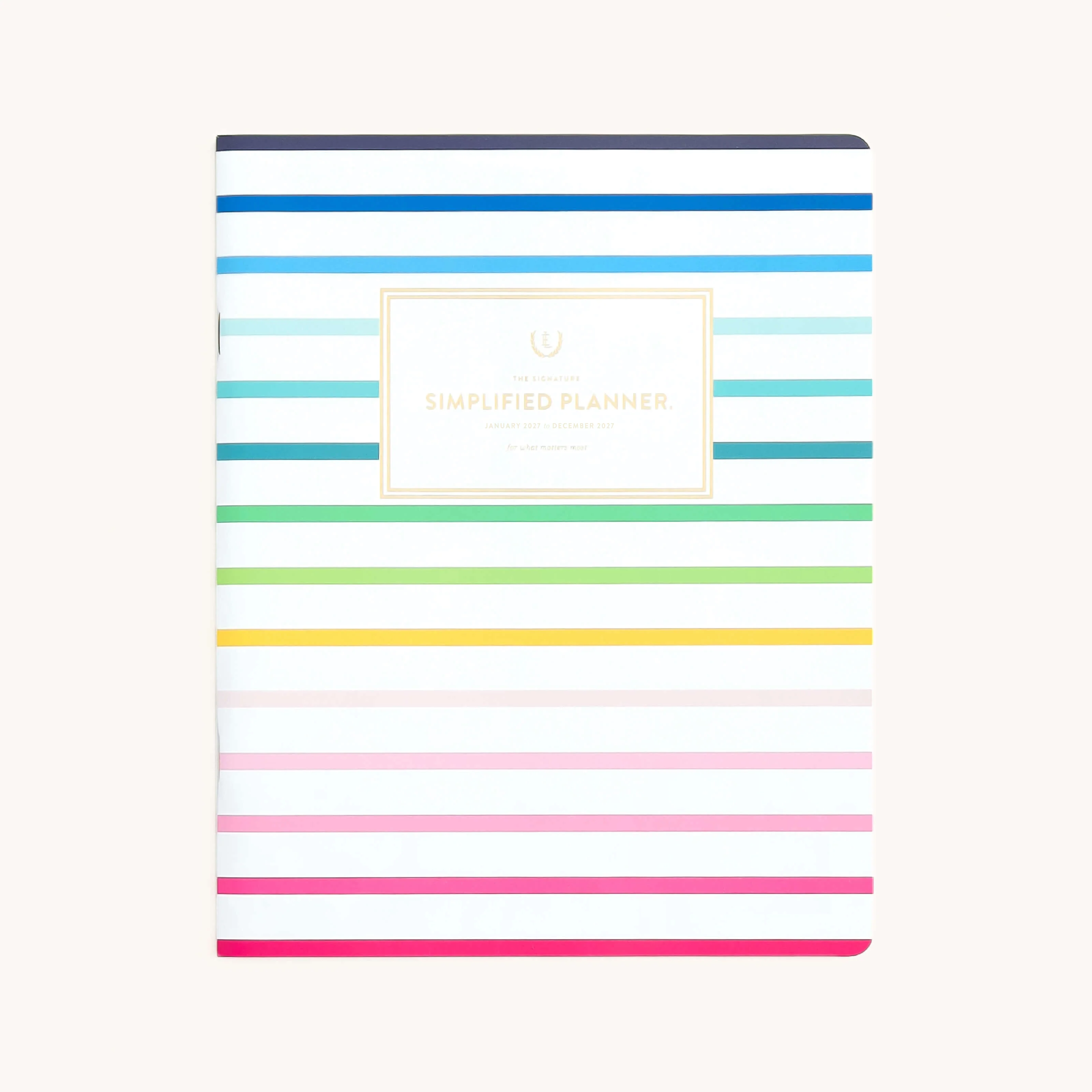2027 Softcover Monthly Simplified Planner - Happy Stripe