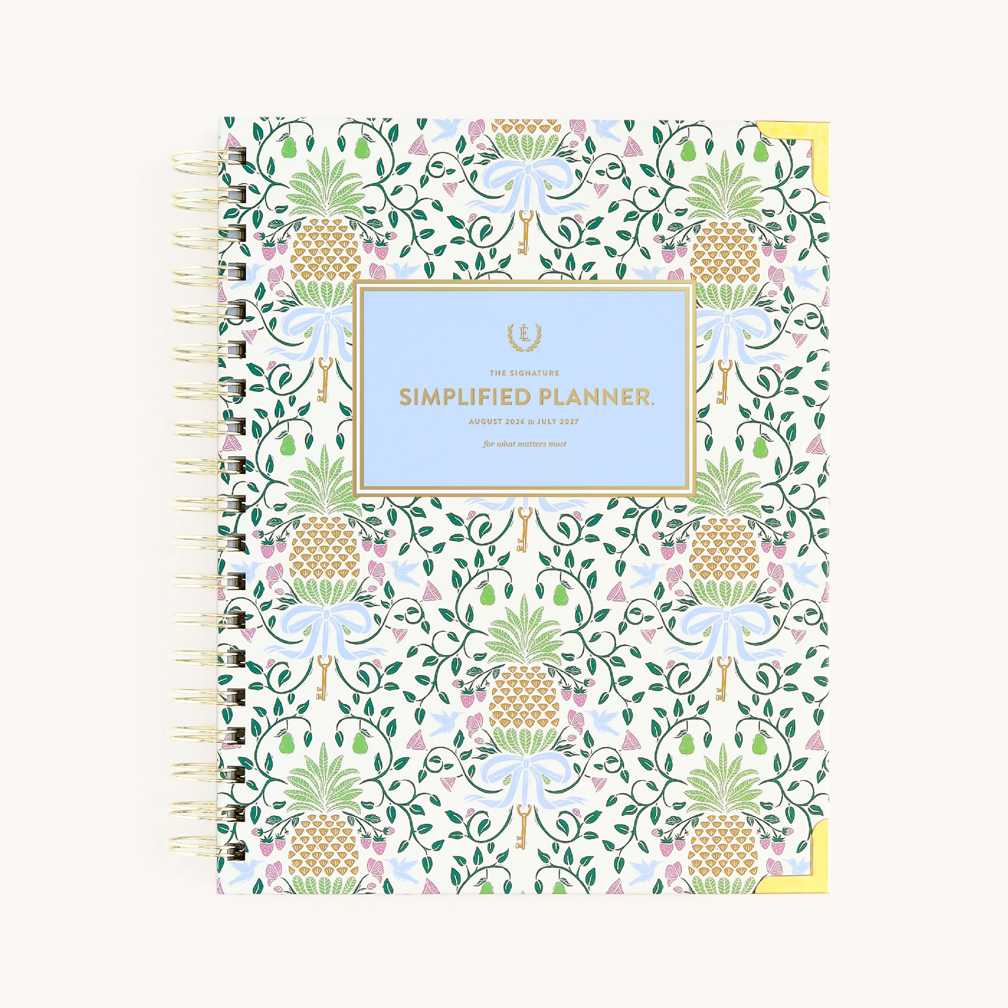 2026-2027 Spiral Weekly Simplified Planner - Pineapple Charm