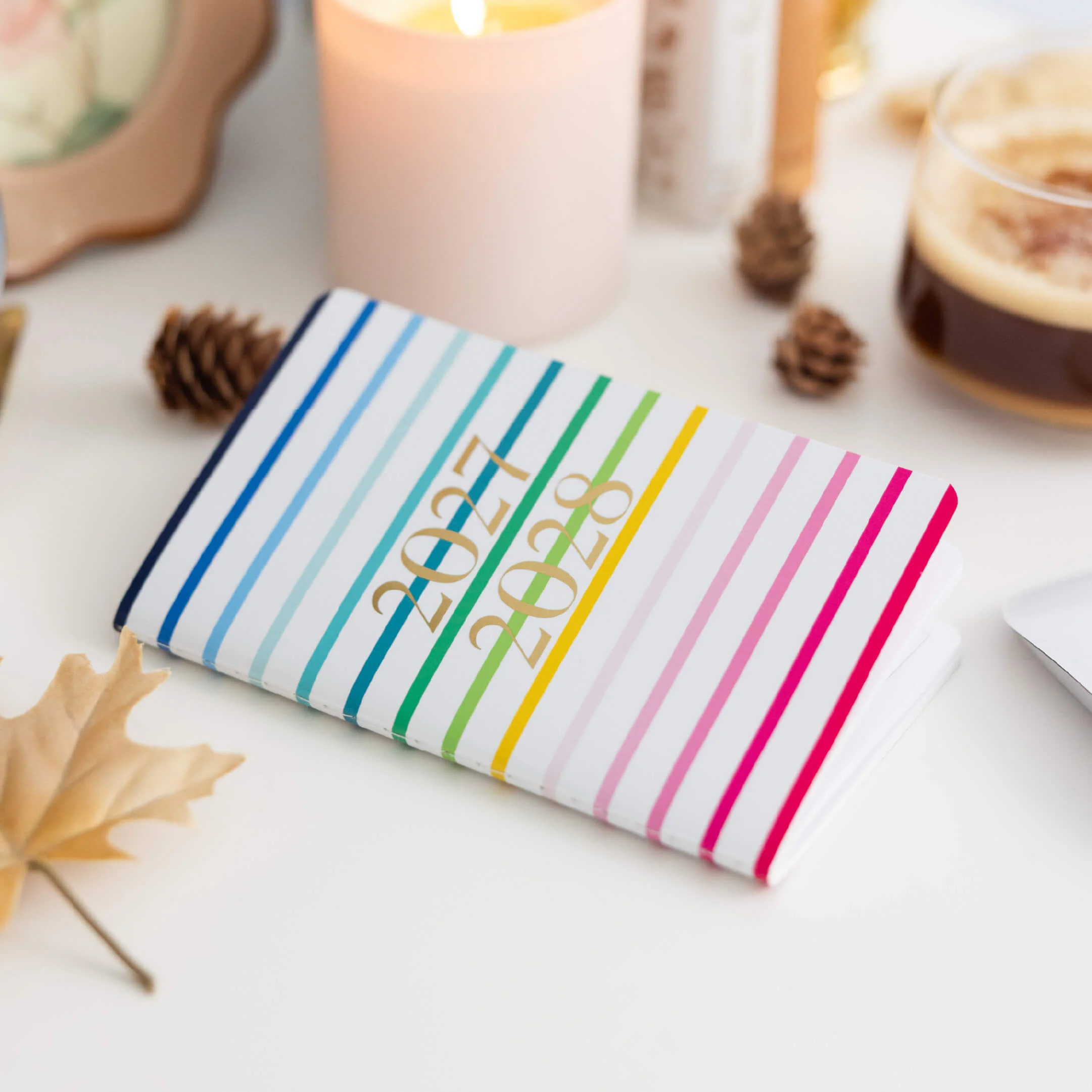 2027-2028 Simplified Pocket Planner - Happy Stripe