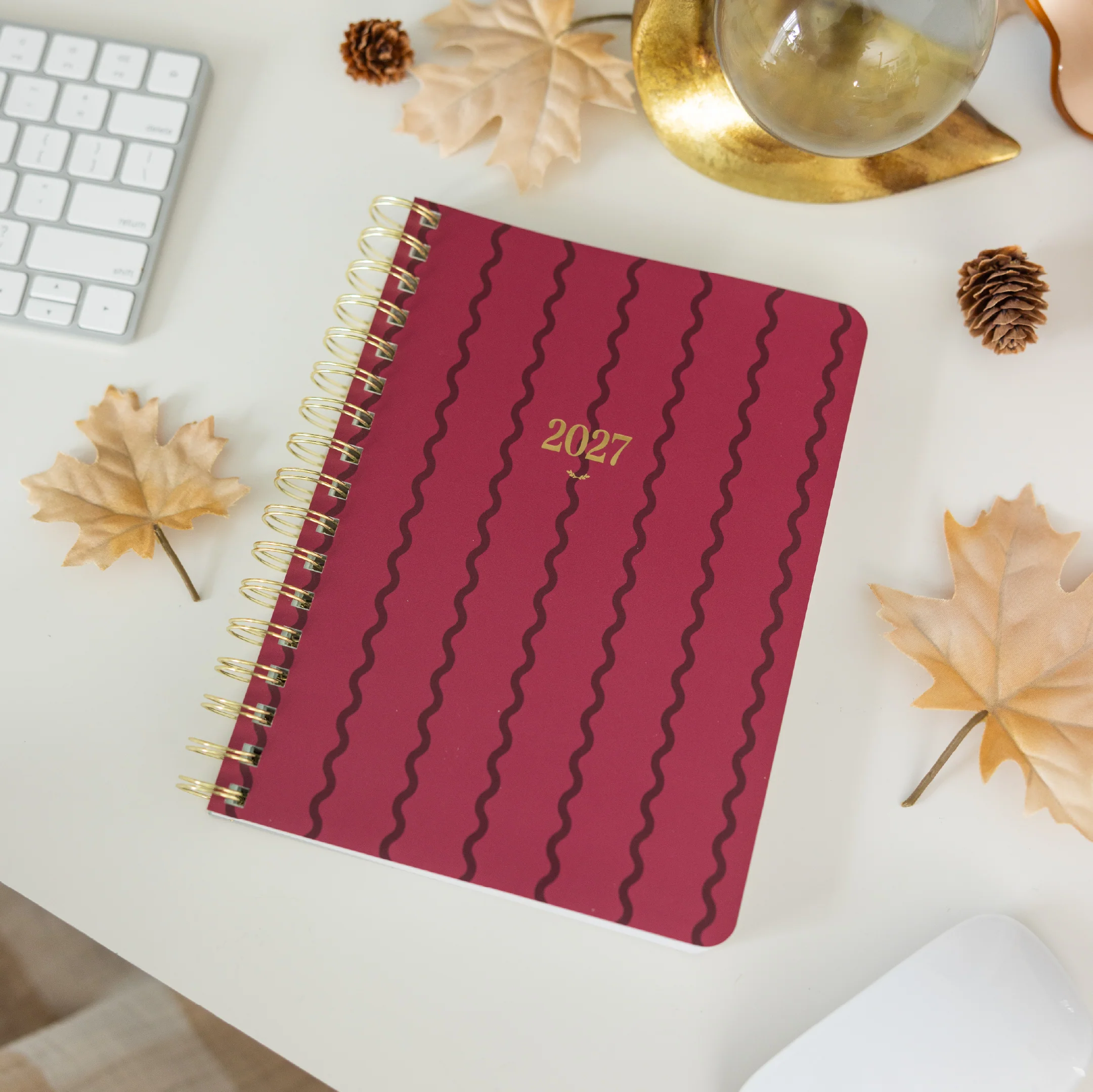 2027 Small Softcover Weekly Simplified Planner - Raspberry Ribbon