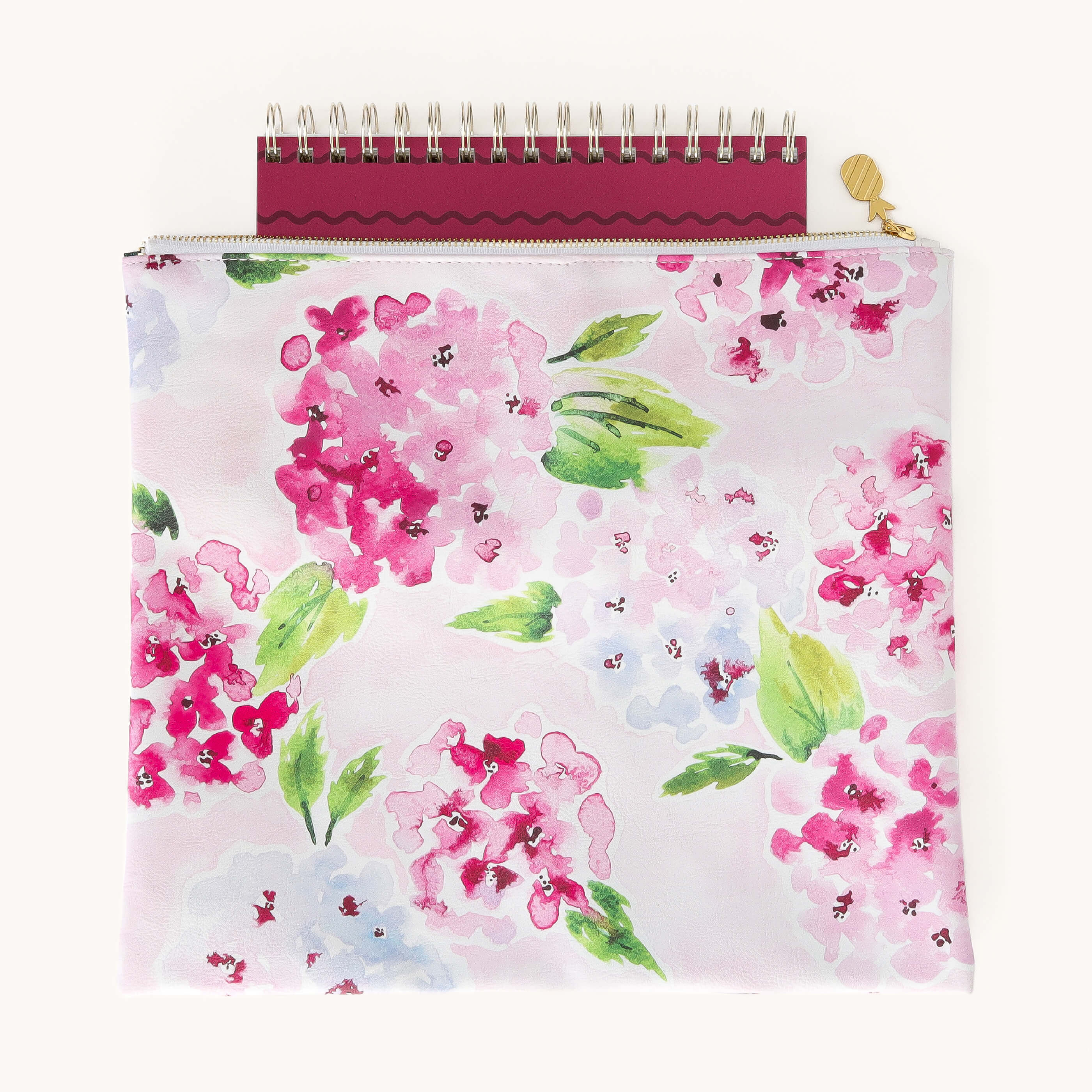 Planner Pouch - Blush Hydrangea 12 Planner Pouch - Blush Hydrangea