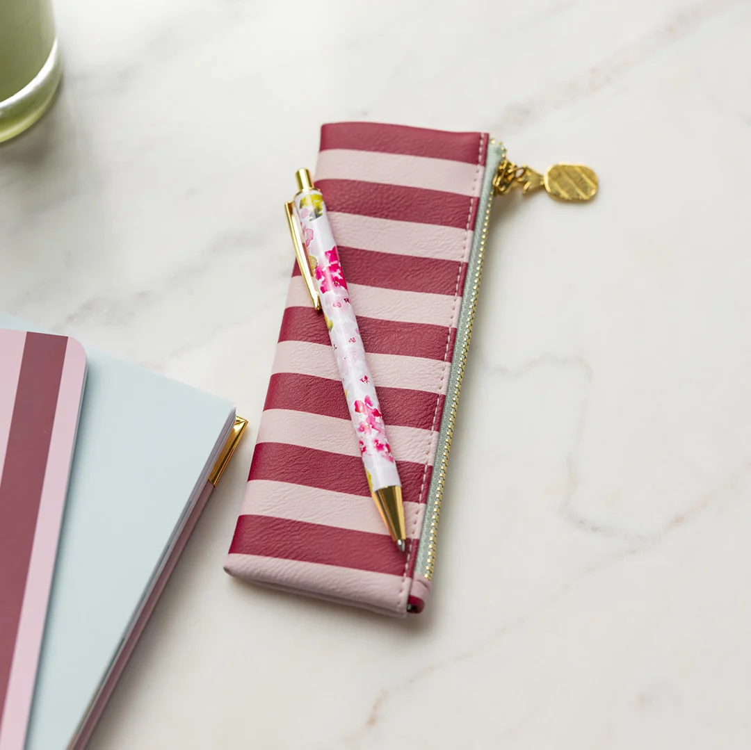 Petite Pen Pouch - Berry Stripe
