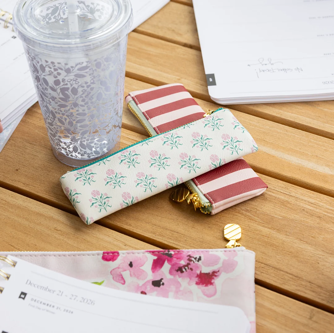 Petite Pen Pouch - Blush Botanical