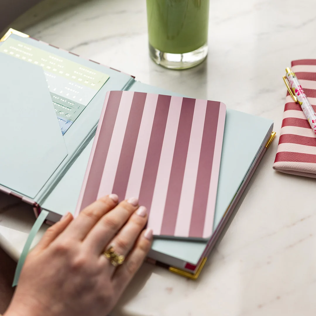 Mini Notebook - Berry Stripe